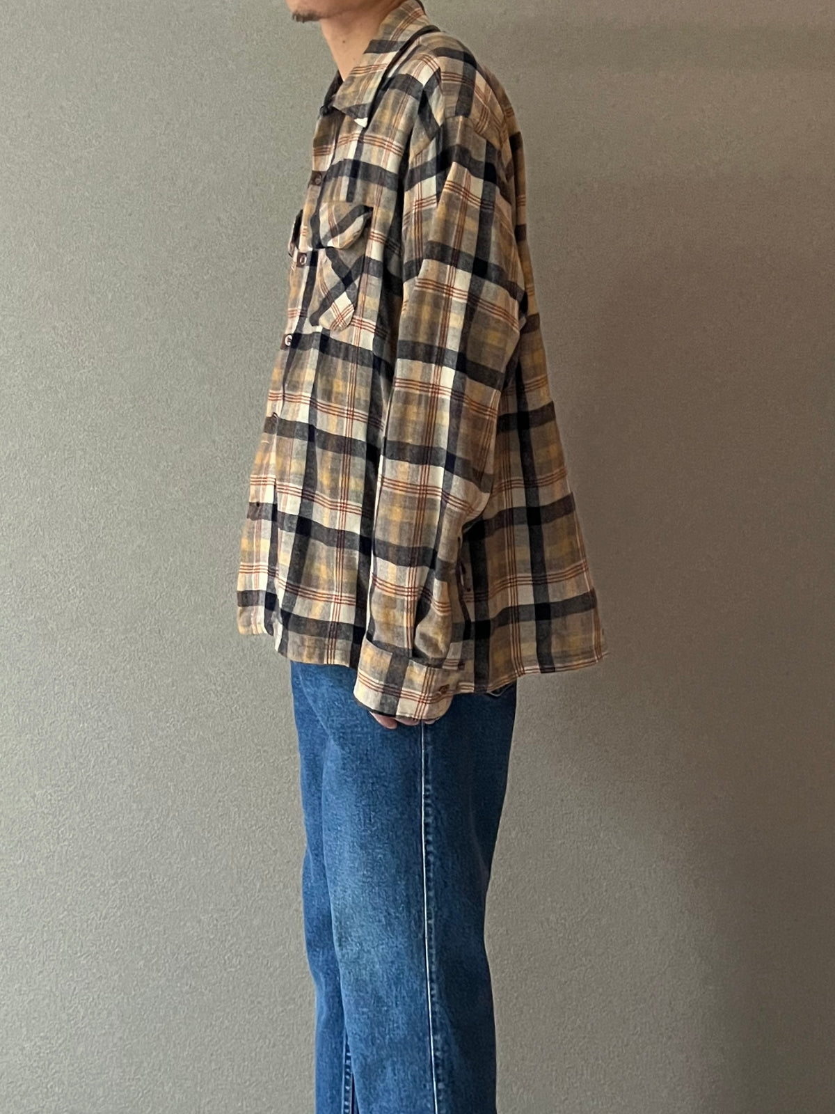 70's MONTGOMERY WARD open collar wool shirt