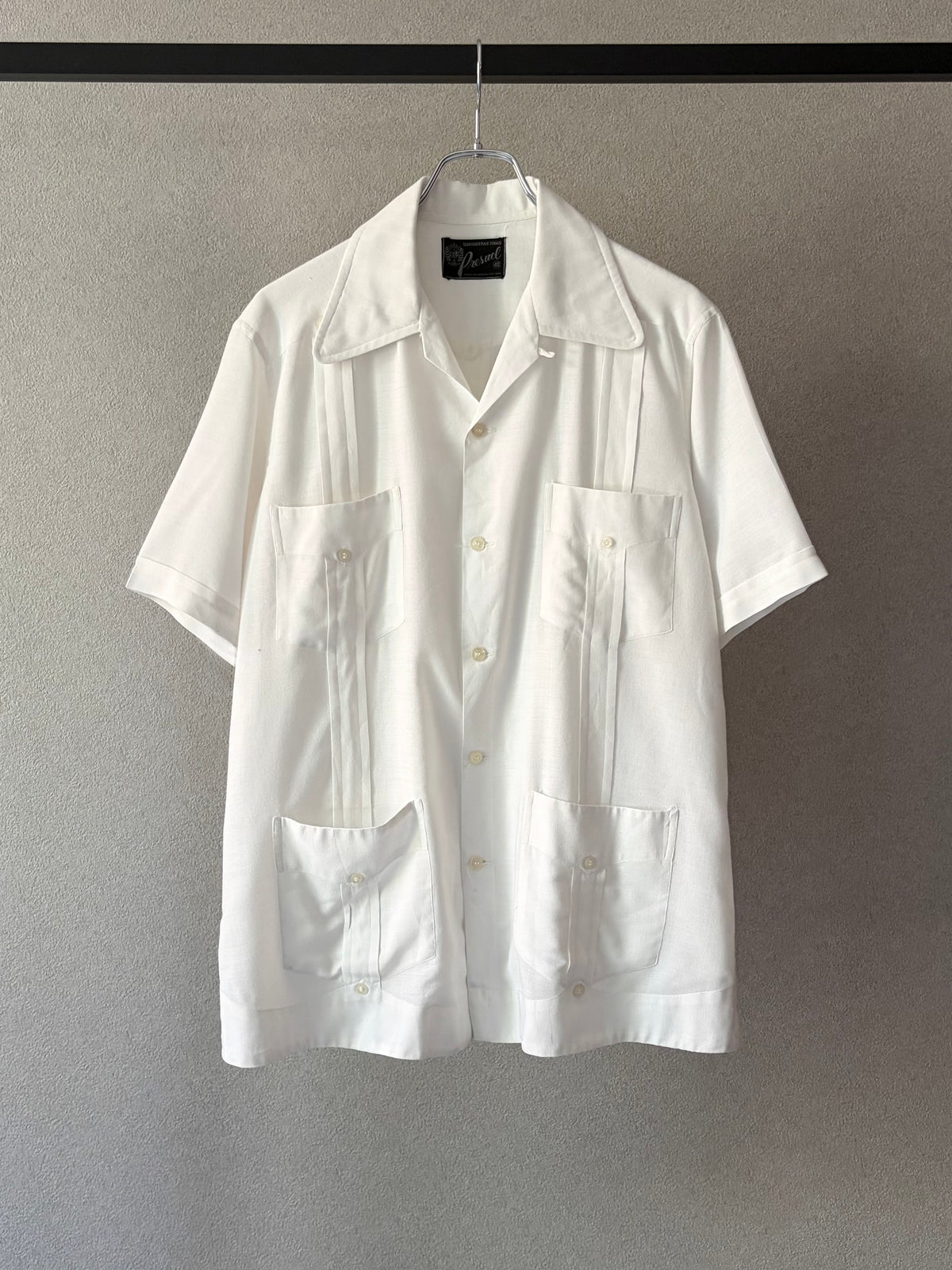 70's〜 Presuel open collar guayabera shirt