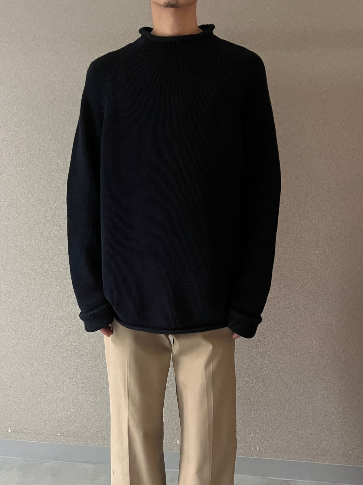 00's J.CREW roll neck cotton knit sweater
