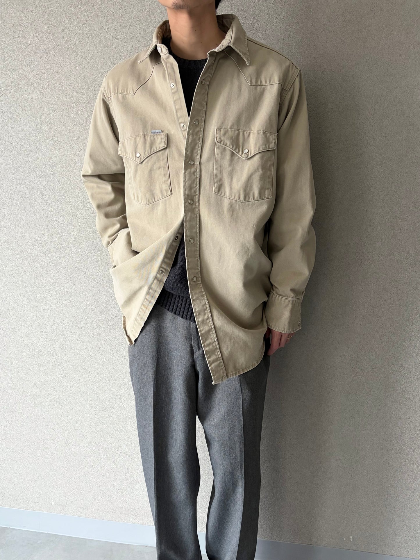 80's carhartt western work shirt
