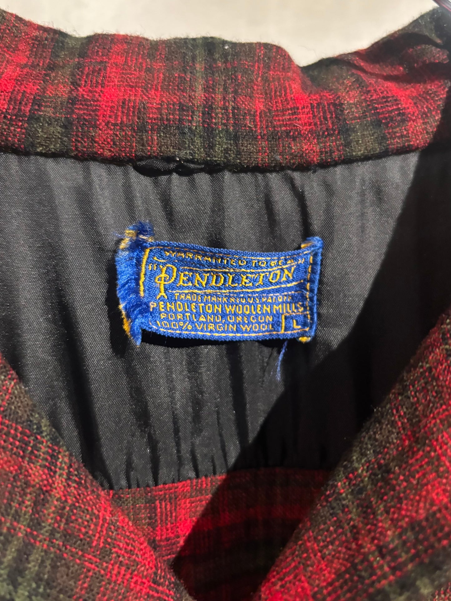50's PENDLETON open collar wool shirt “Made in USA”