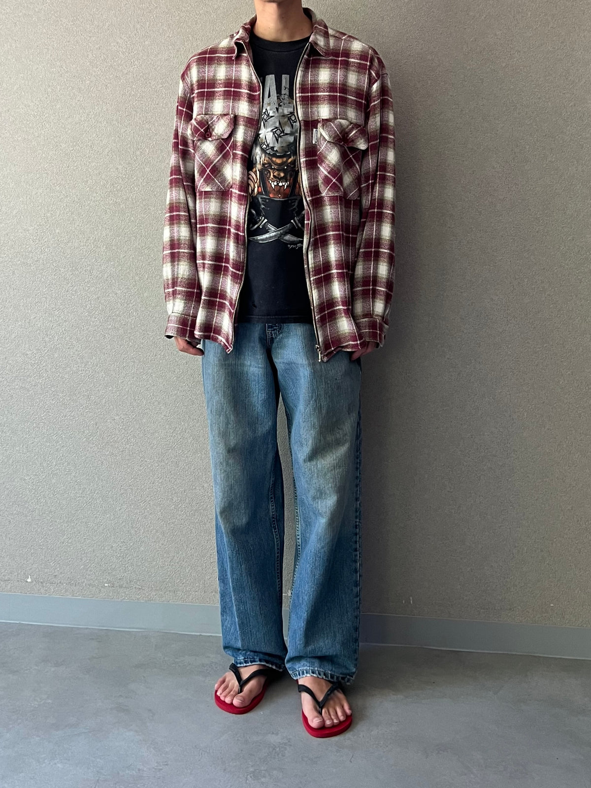 90's PILOT SPORT zip up flannel shirt