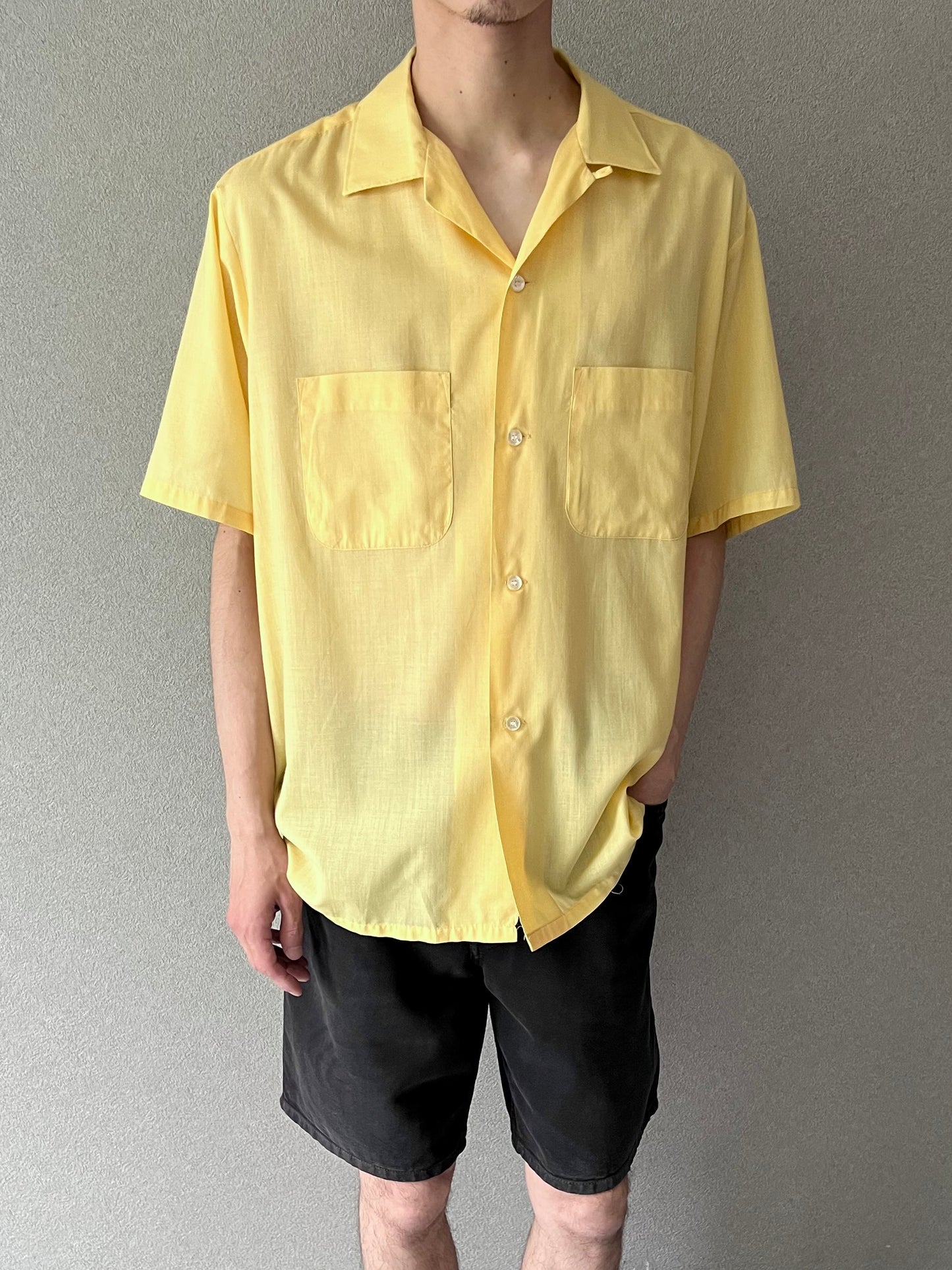 70's TOWNCRAFT S/S open collar shirt