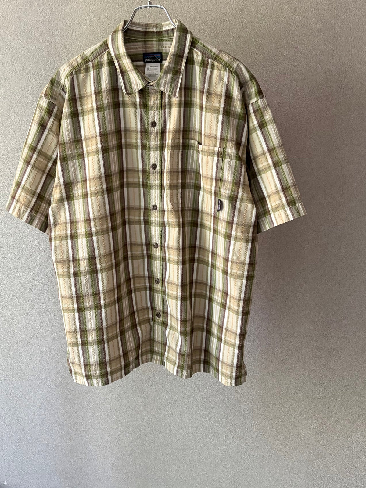 00's patagonia S/S seersucker shirt