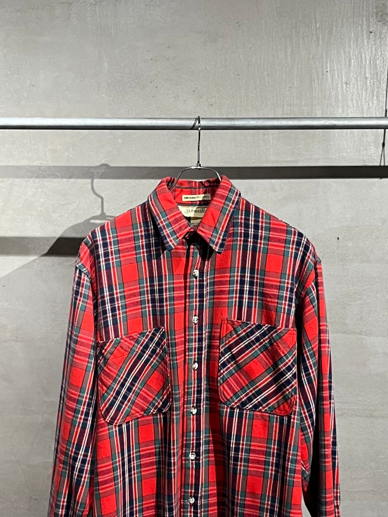 80's ST. JOHN'S BAY × BIG MAC flannel shirt “Made in USA”