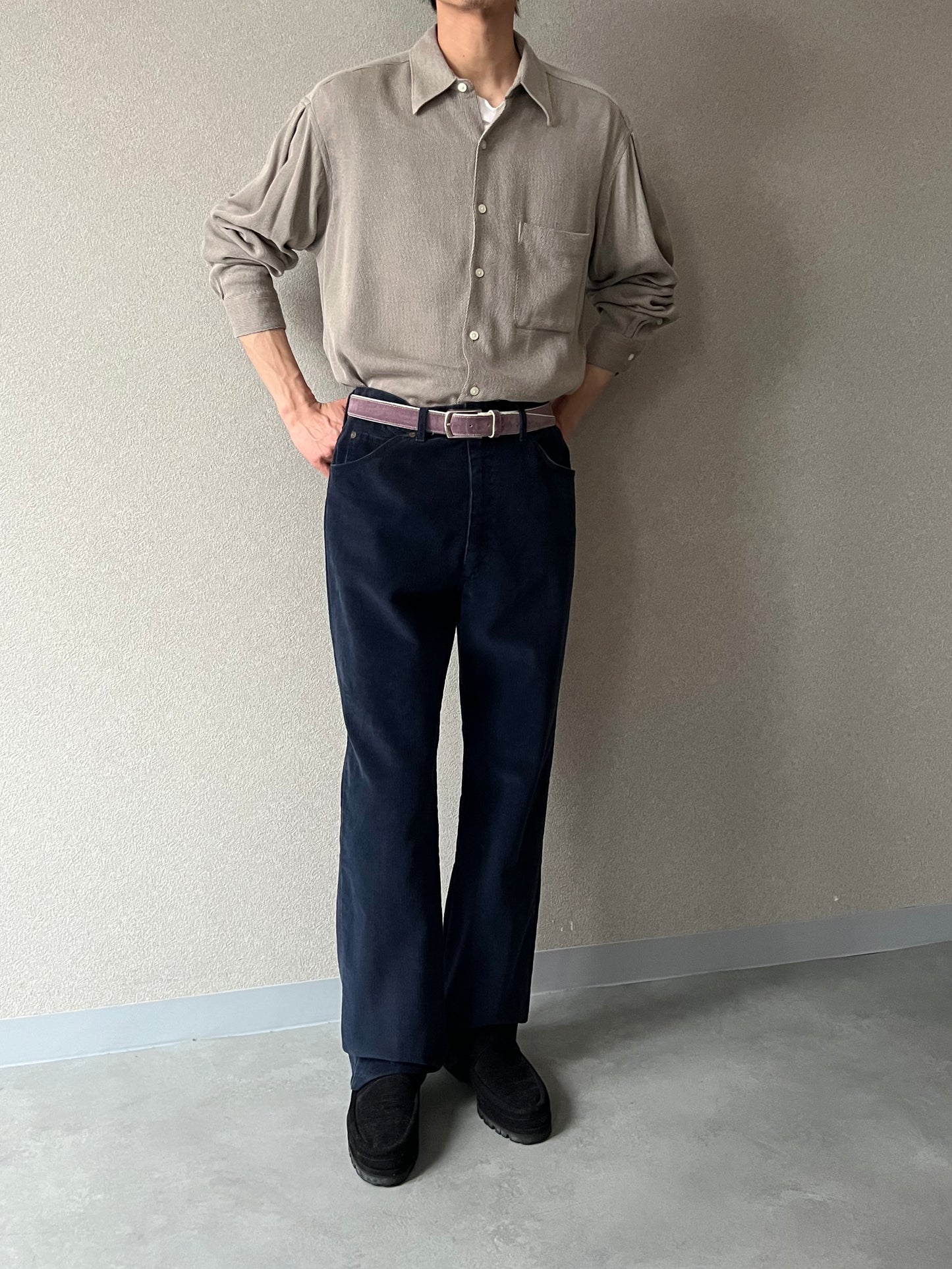 90's PERRY ELLIS cotton × rayon shirt