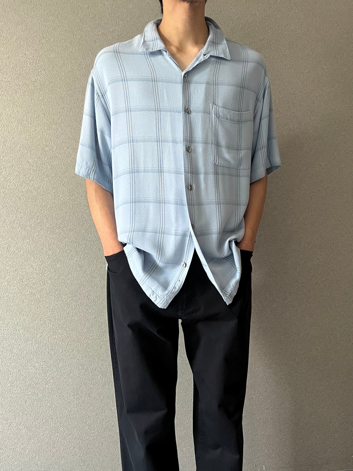 00's ARROW S/S open collar shirt