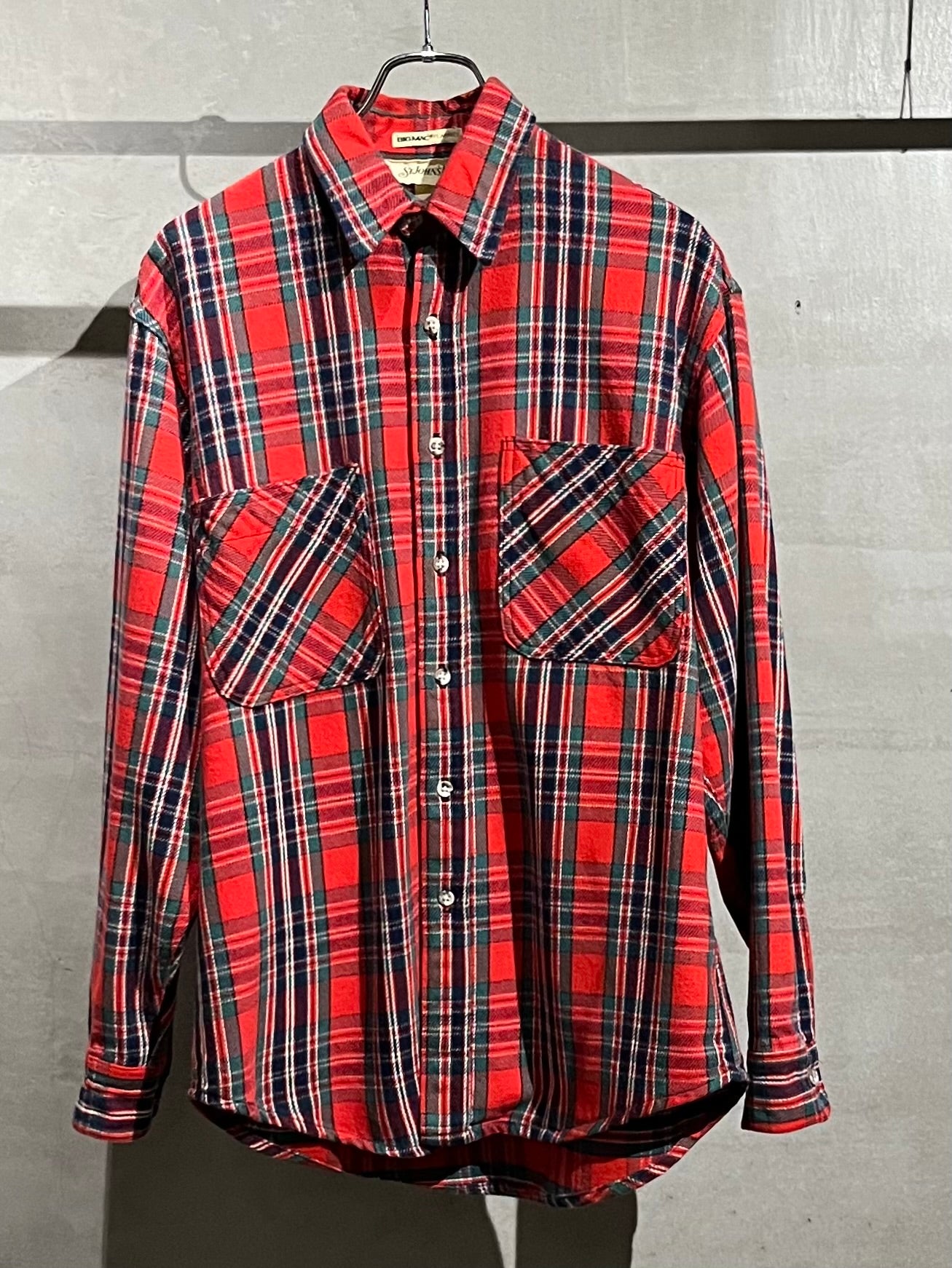 80's ST. JOHN'S BAY × BIG MAC flannel shirt “Made in USA”