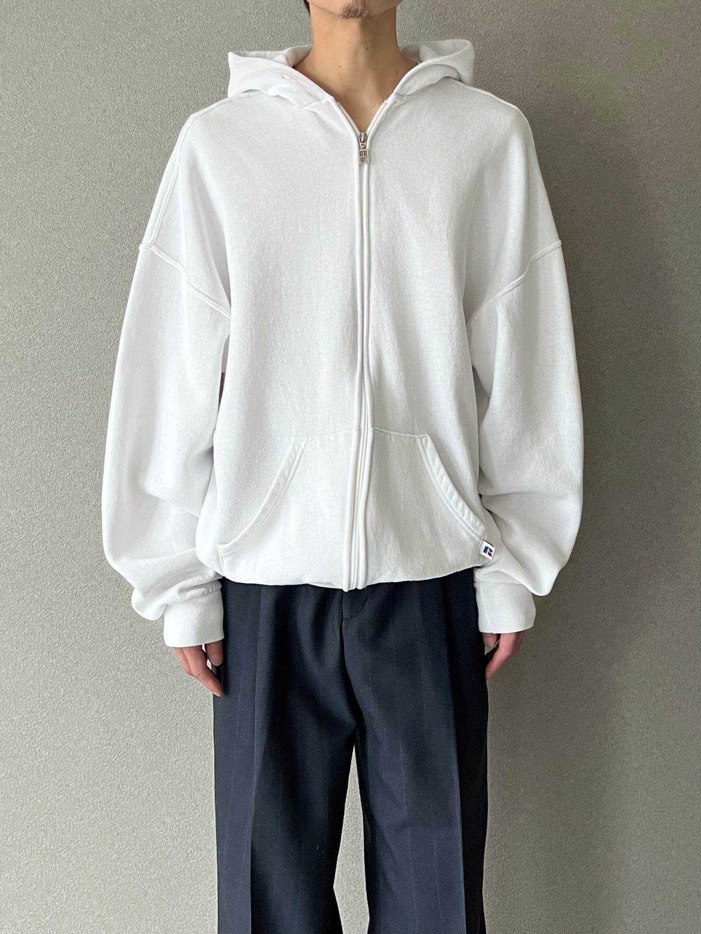 90's RUSSELL zip up sweat hoodie
