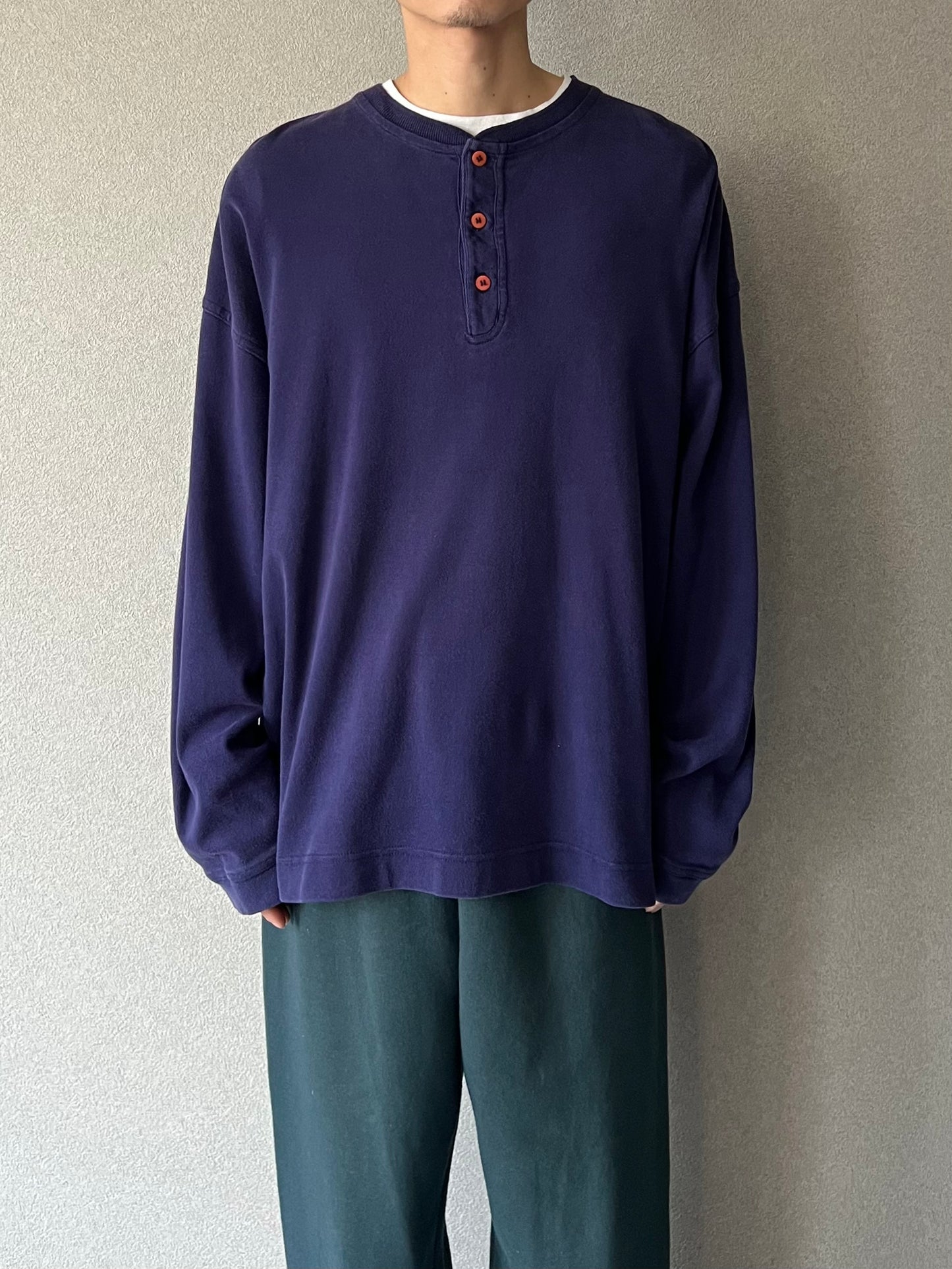 90's GAP henry neck  L/S t-shirt