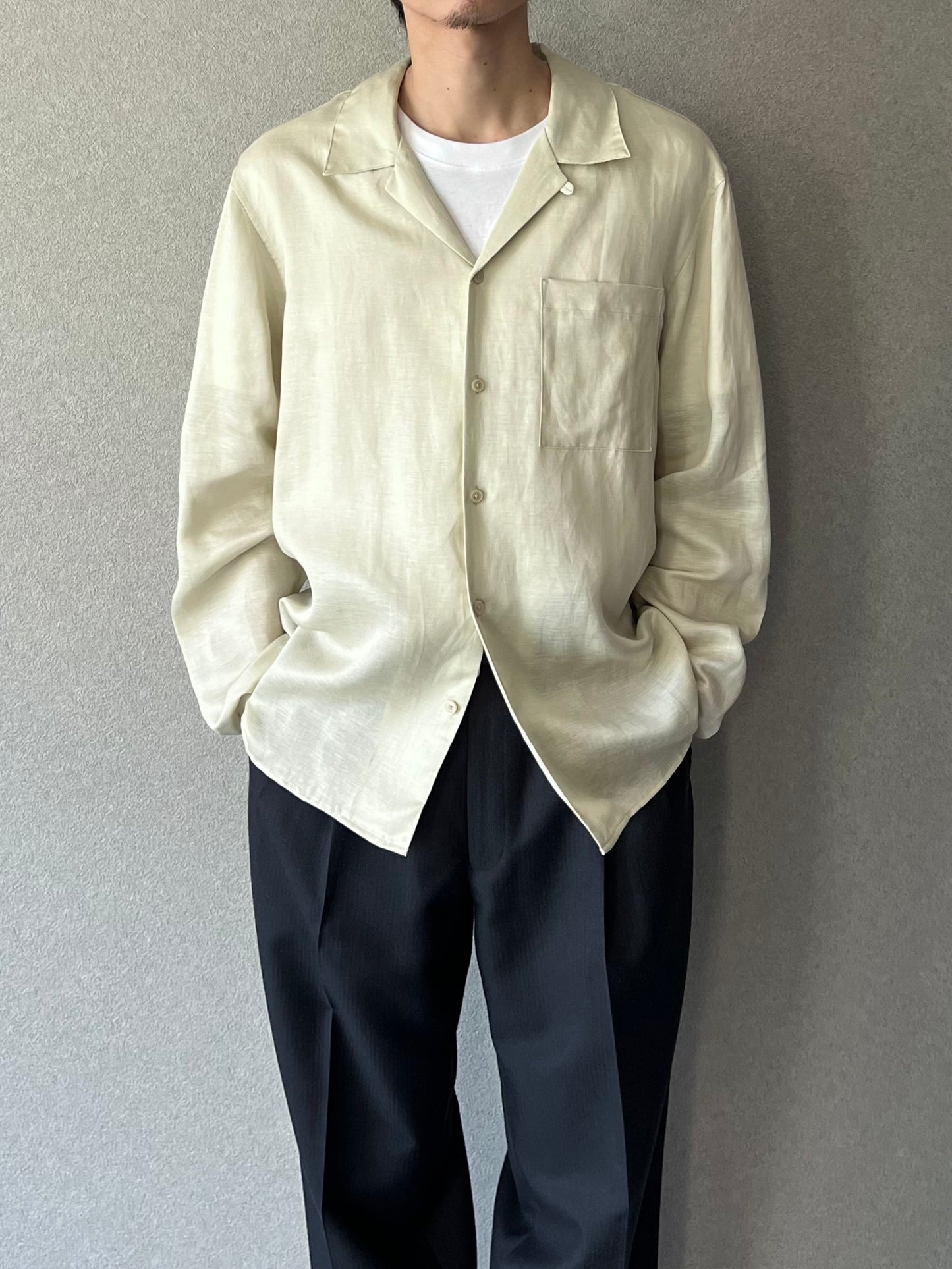 10's I・N・C linen open collor shirt