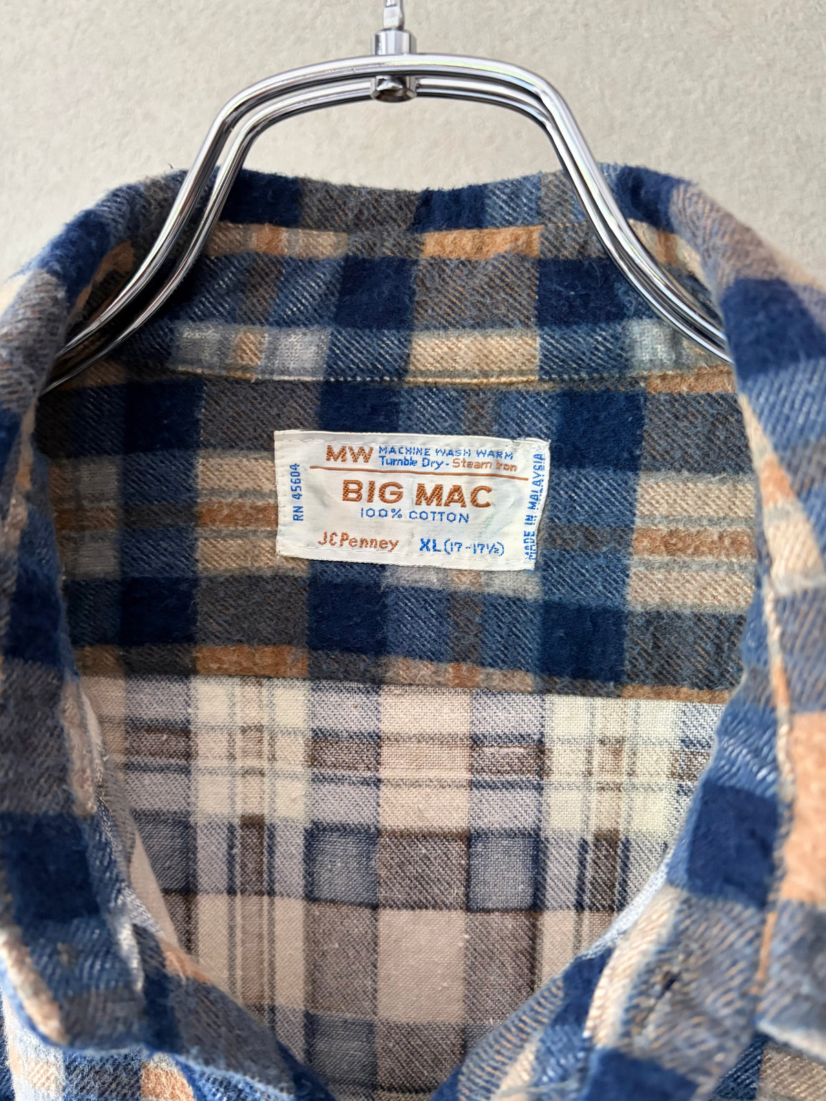 70's BIG MAC printed flannel shirt