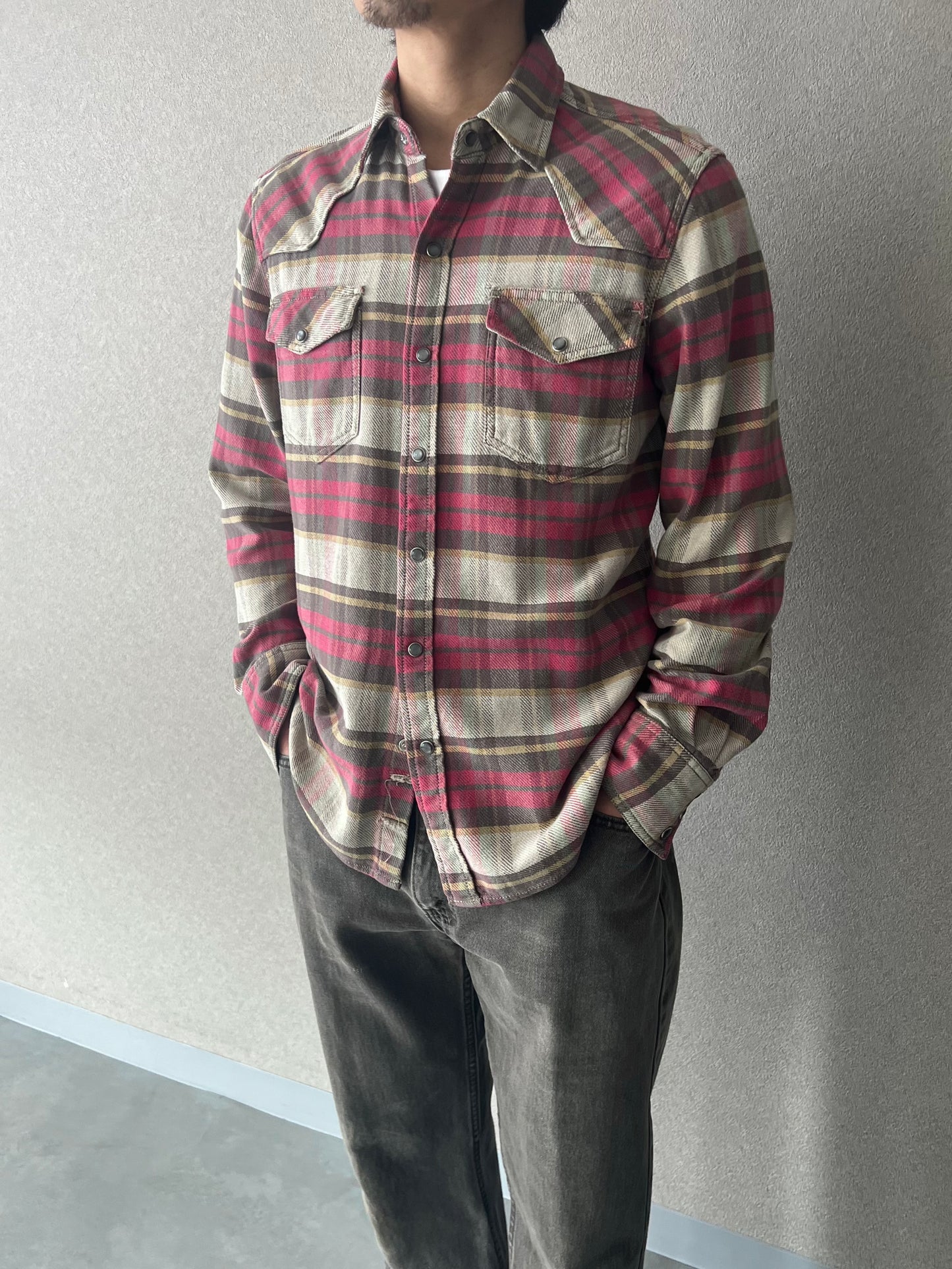 70's〜 UNKNOWN western flannel shirt