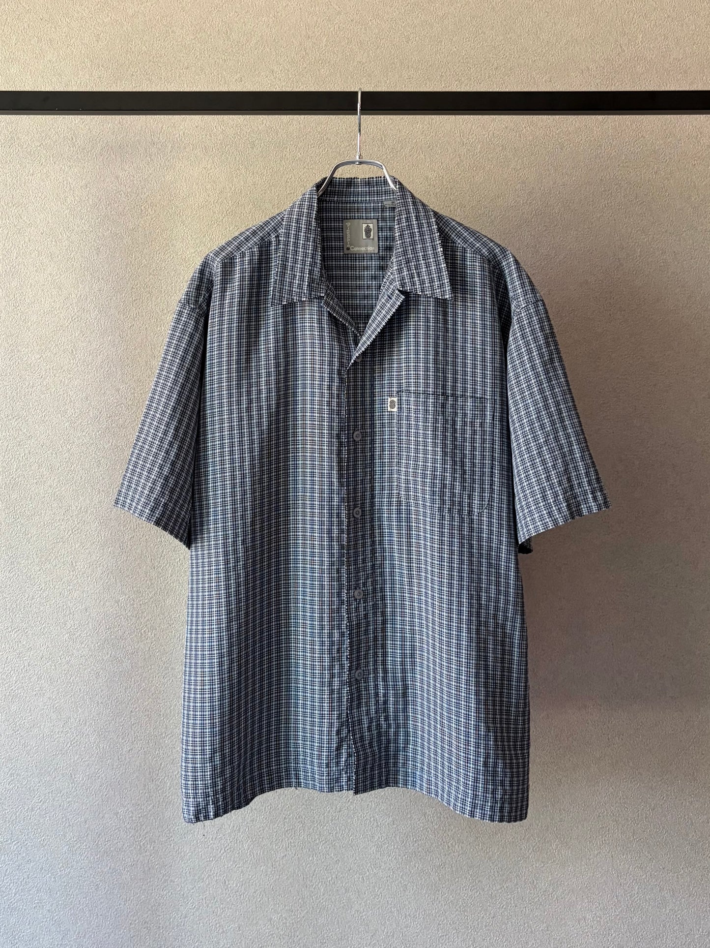 00's Pineapple Connection open collar shirt