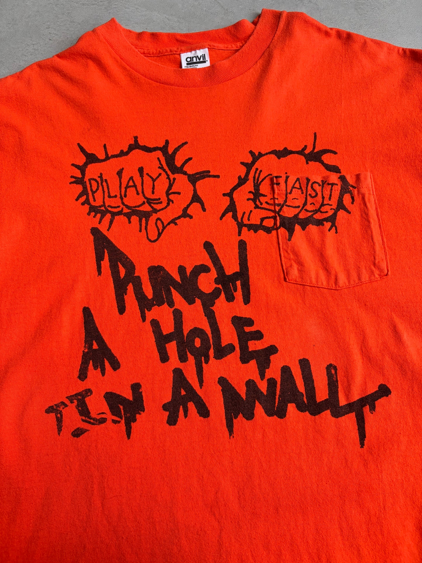 90's PUNCH A HOLE IN A WALL music t-shirt “Made in USA”