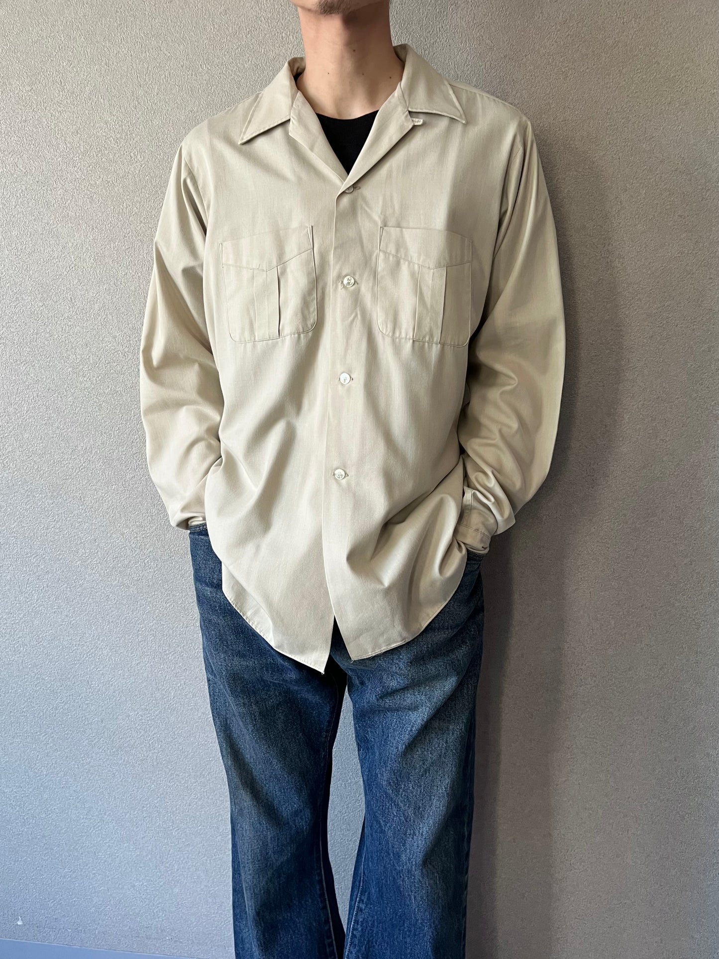 60's〜 ARROW open collar shirt "Made in USA"