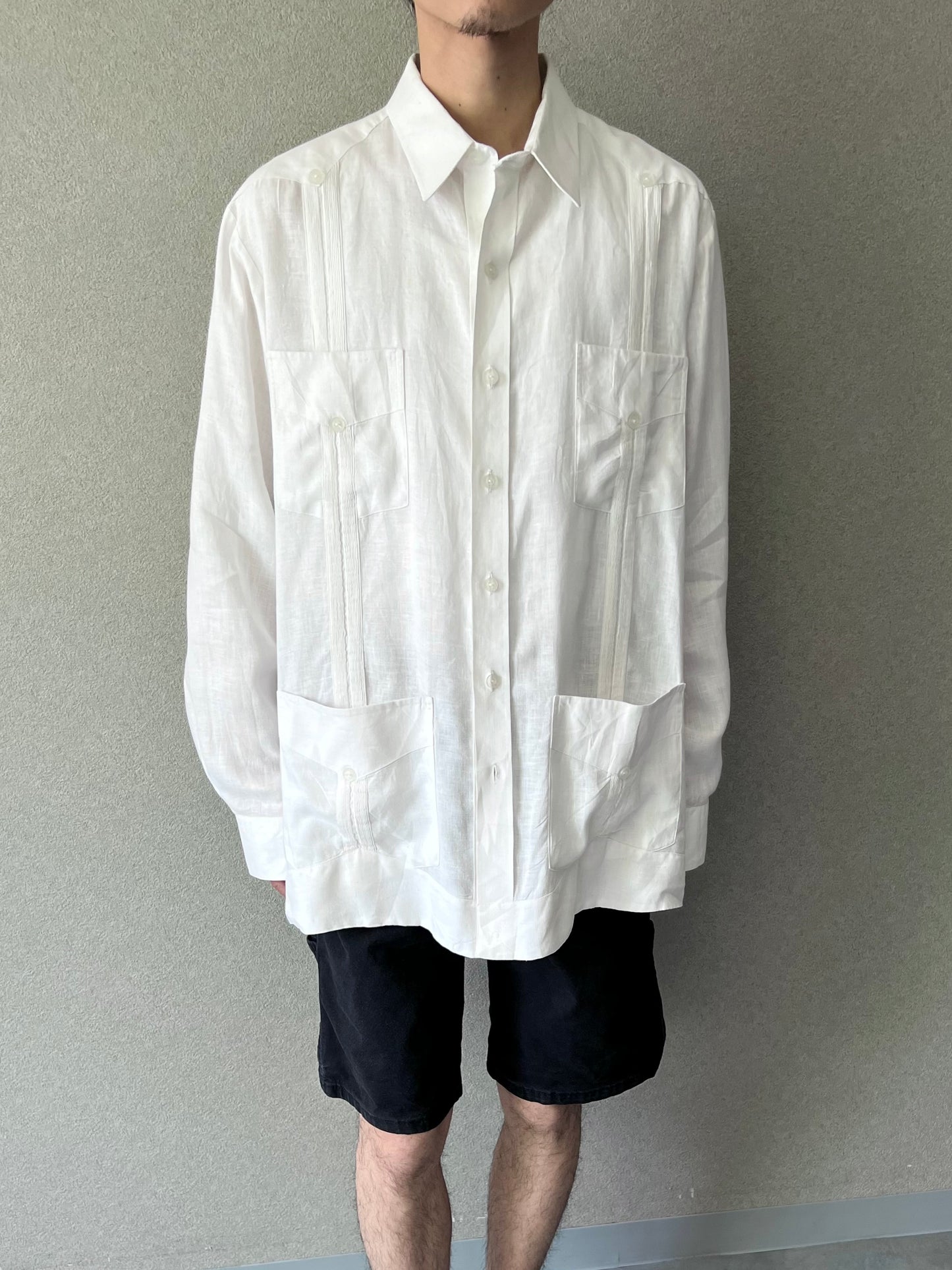 90's Ramon Puig linen guayabera shirt