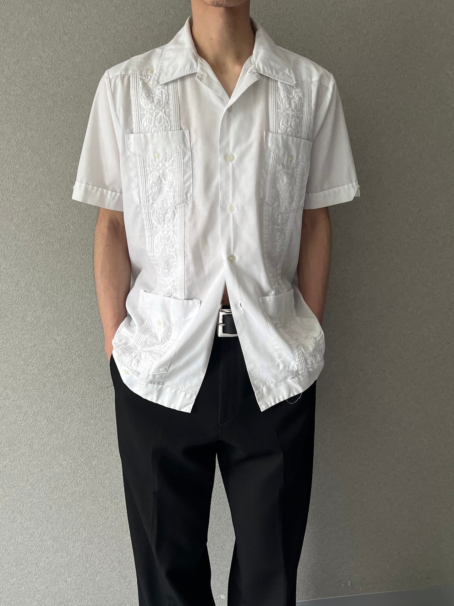 80's ROMANI S/S guayabera shirt