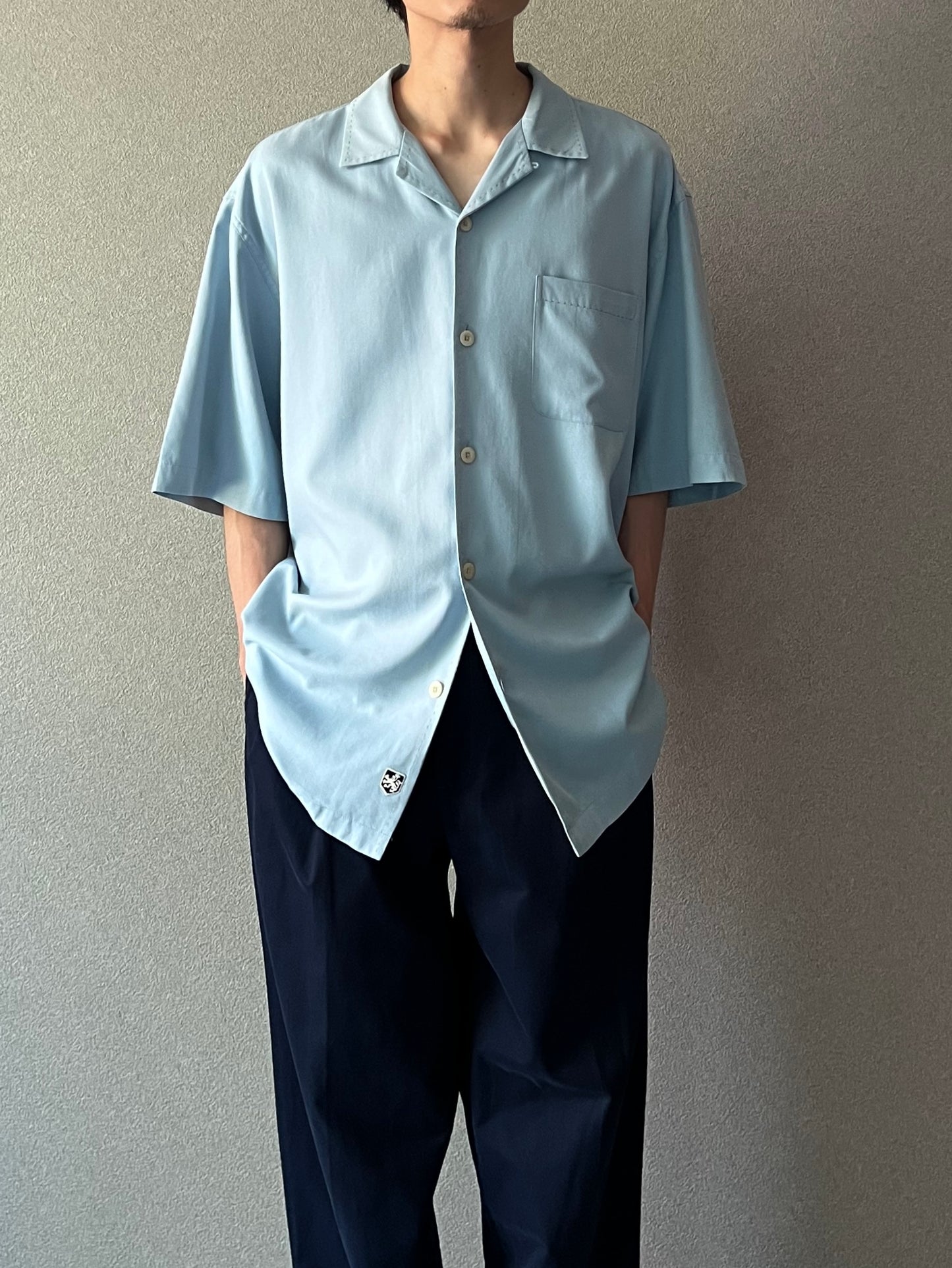 00's Nat Nast open collar silk shirt
