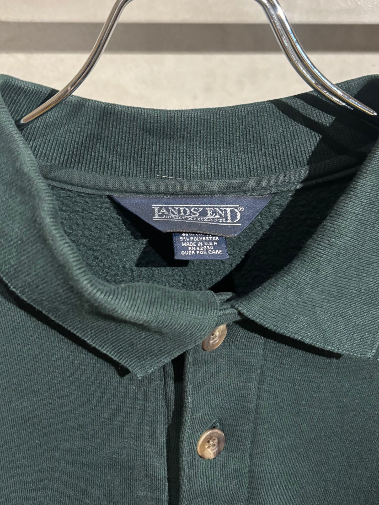 90's LANDS' END sweat polo shirt “Made in USA”