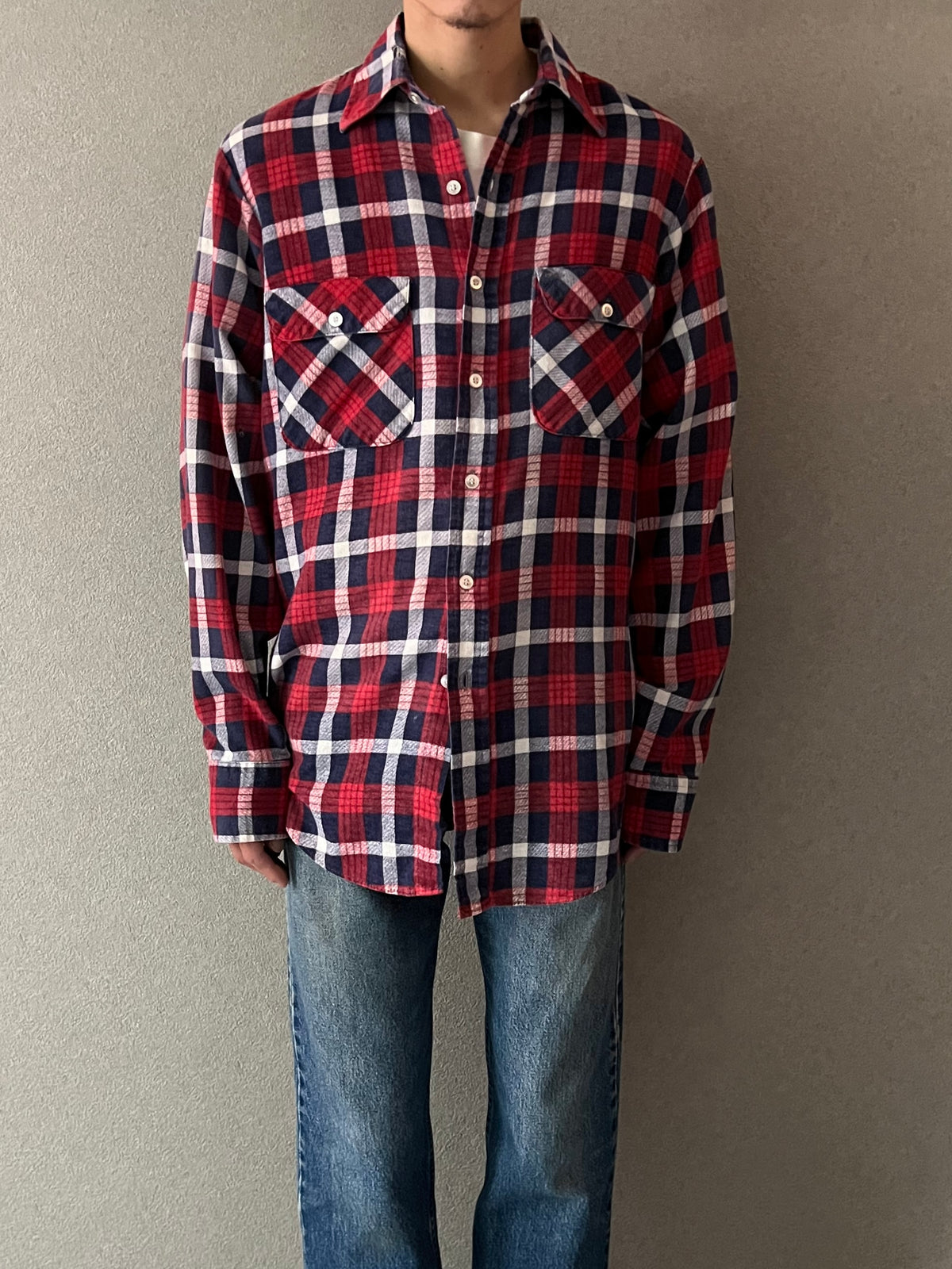 70's MONTGOMERY WARD printed flannel shirt