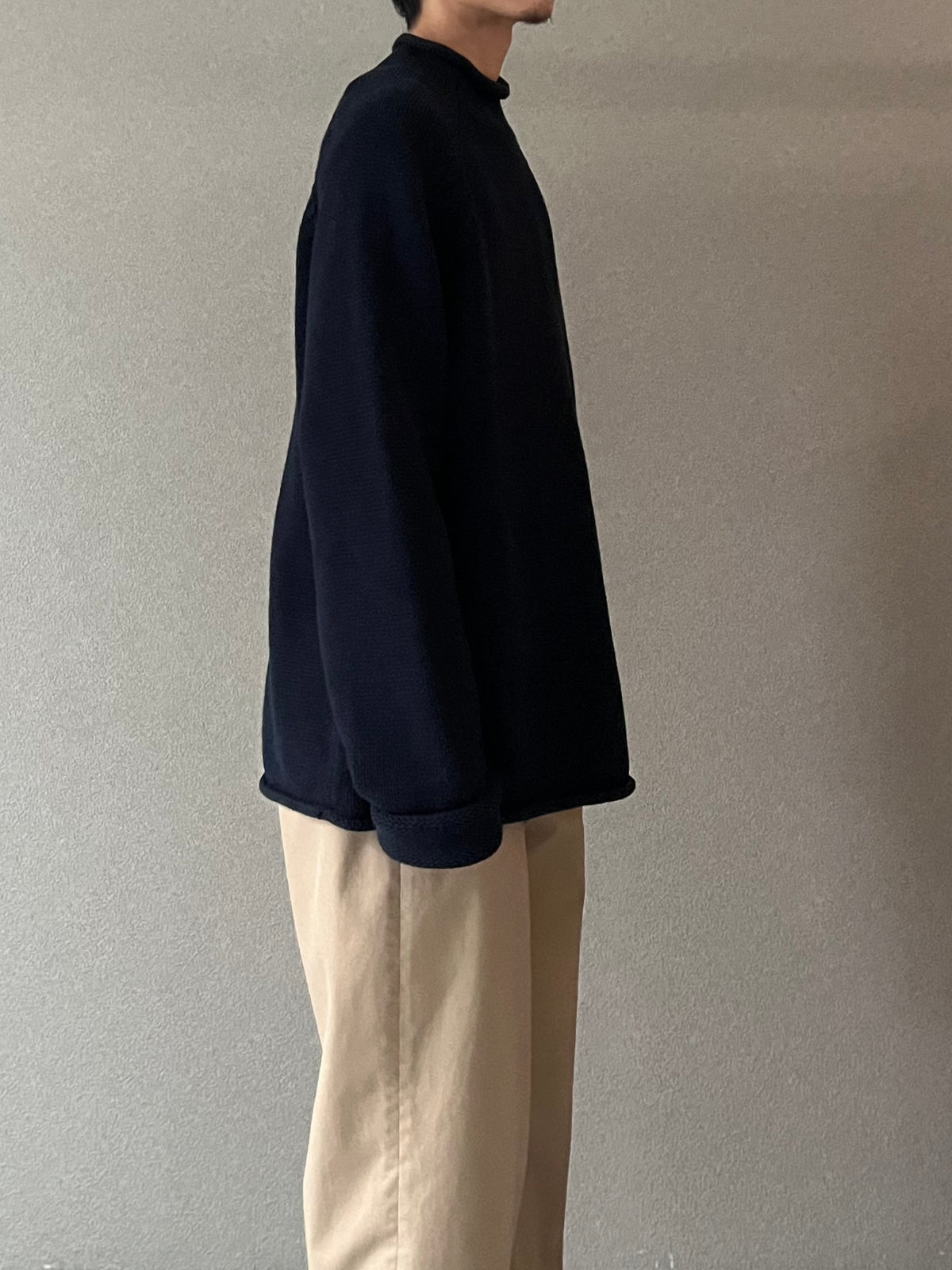 00's J.CREW roll neck cotton knit sweater