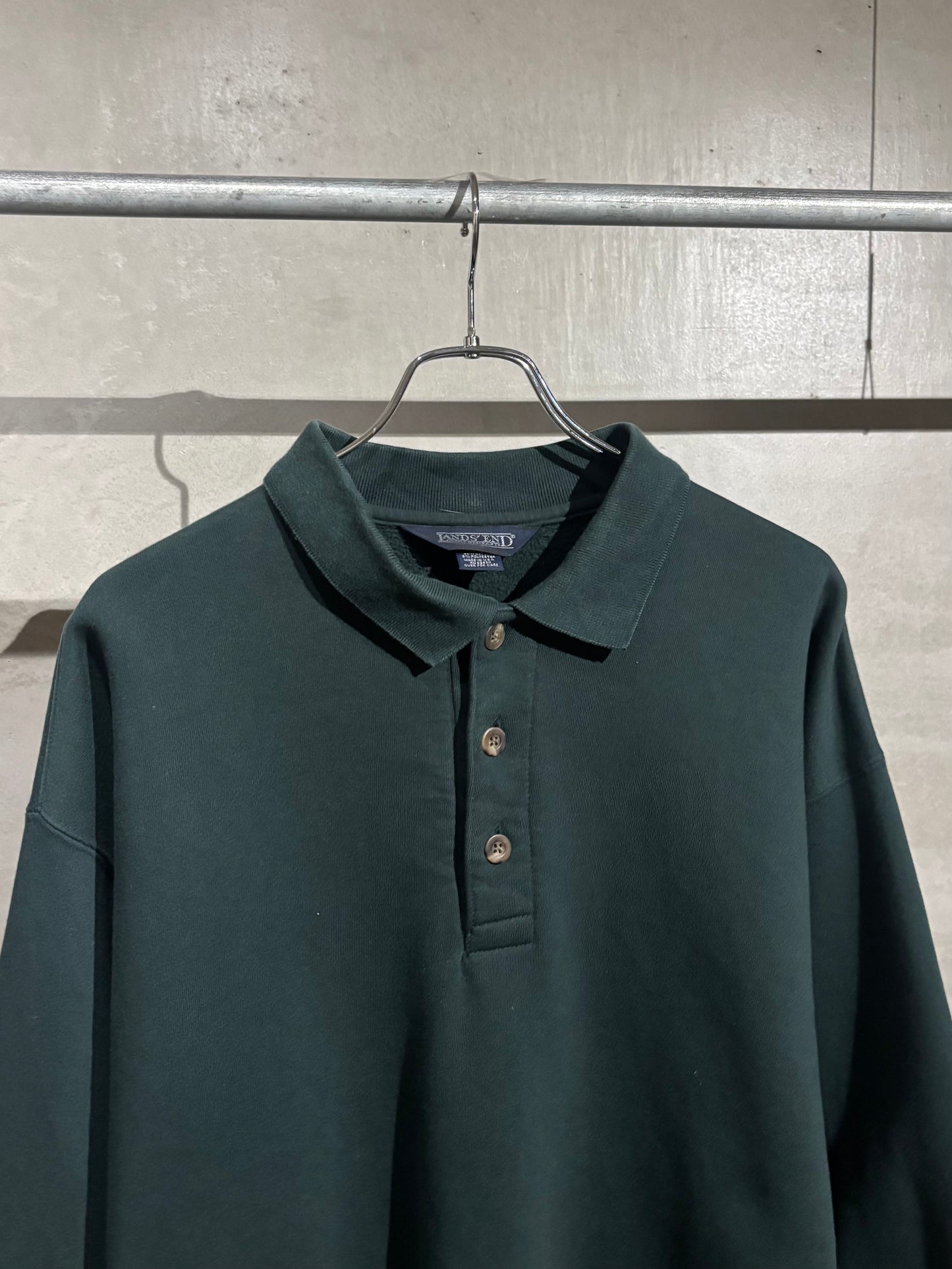 90's LANDS' END sweat polo shirt “Made in USA”