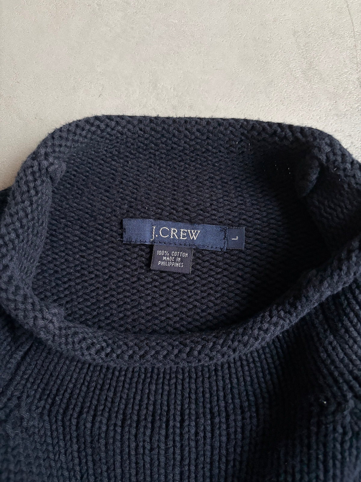 00's J.CREW roll neck cotton knit sweater