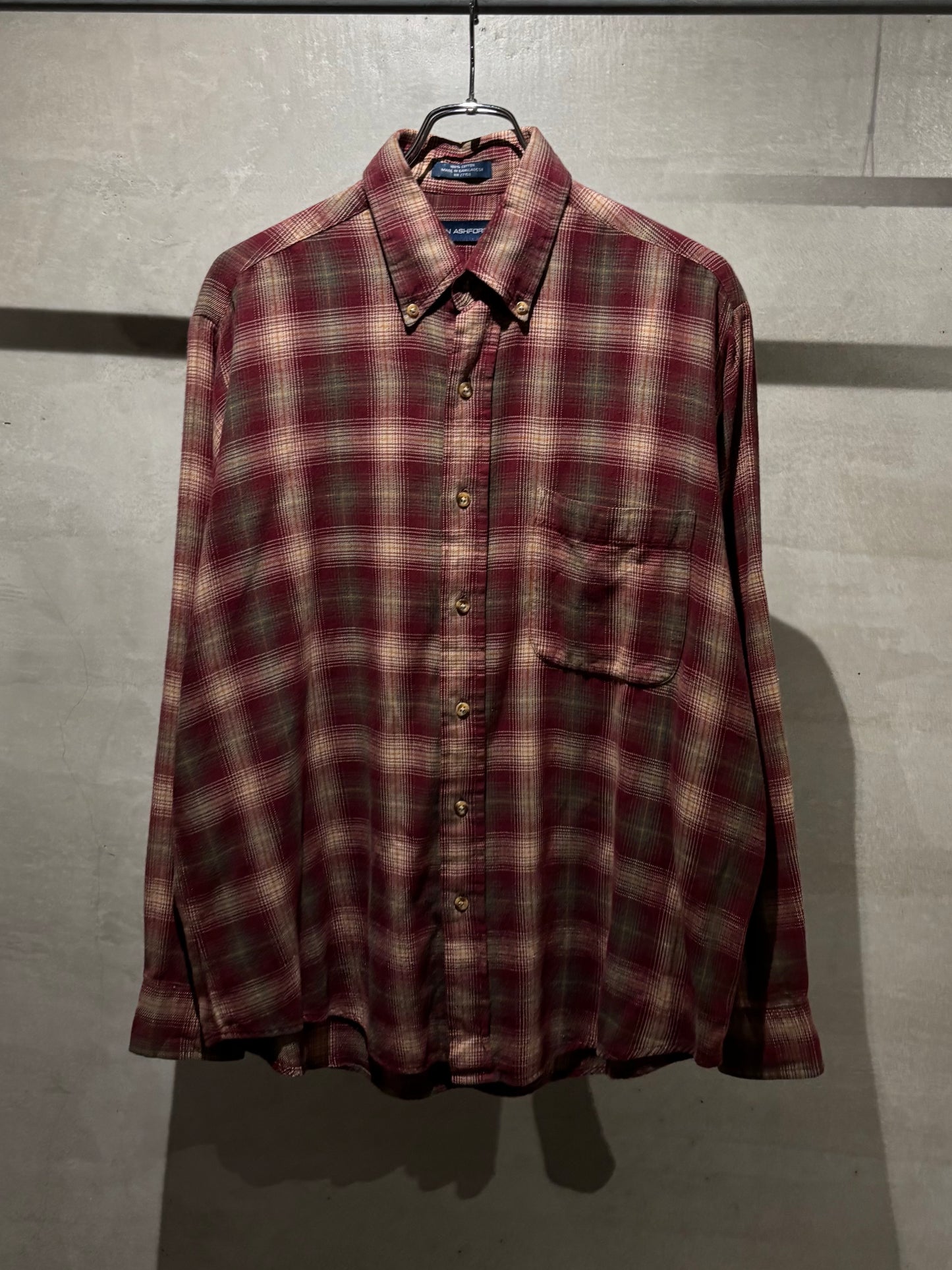 00's JOHN ASHFORD flannel shirt