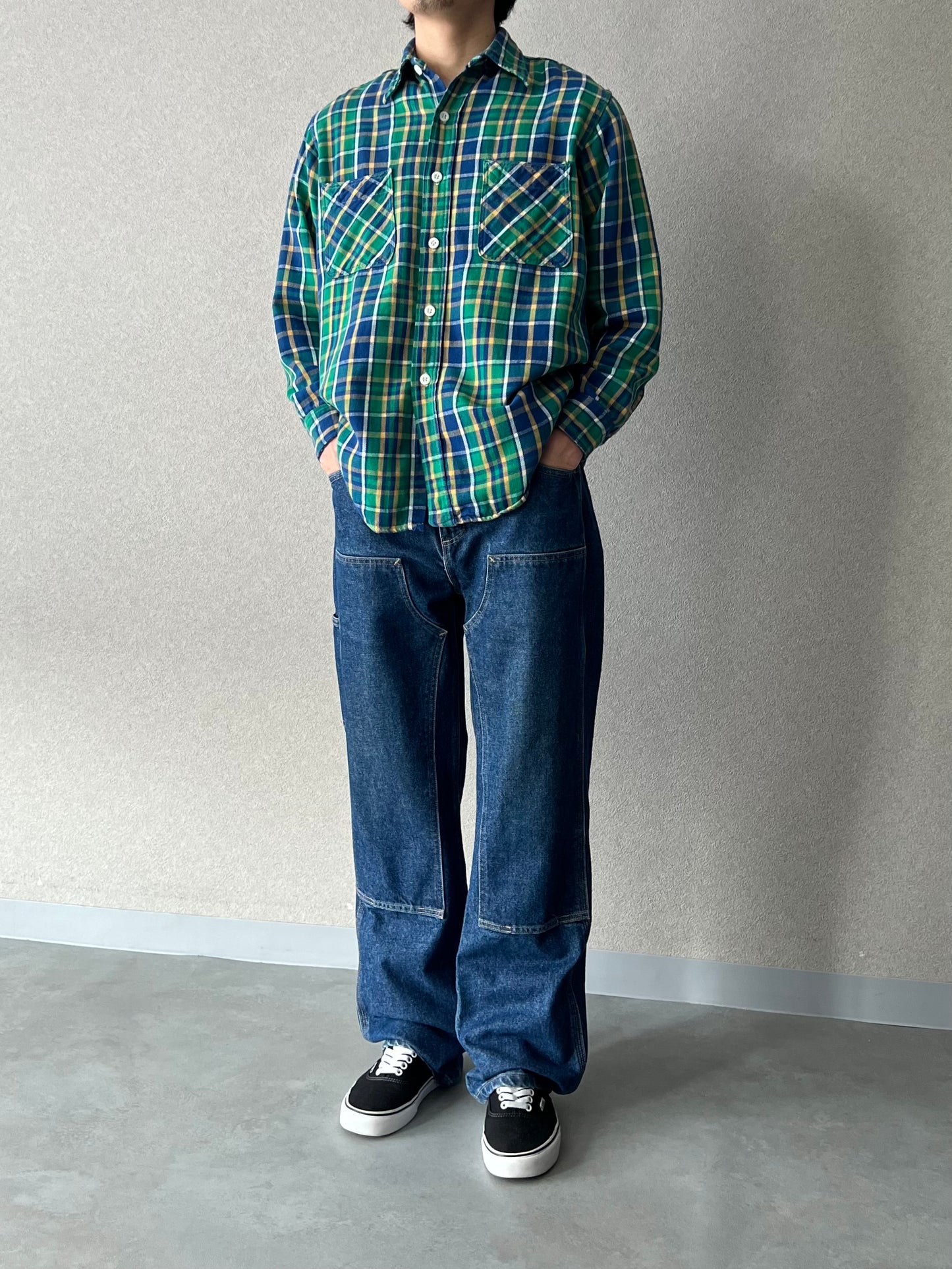00's carhartt denim double knee painter pants