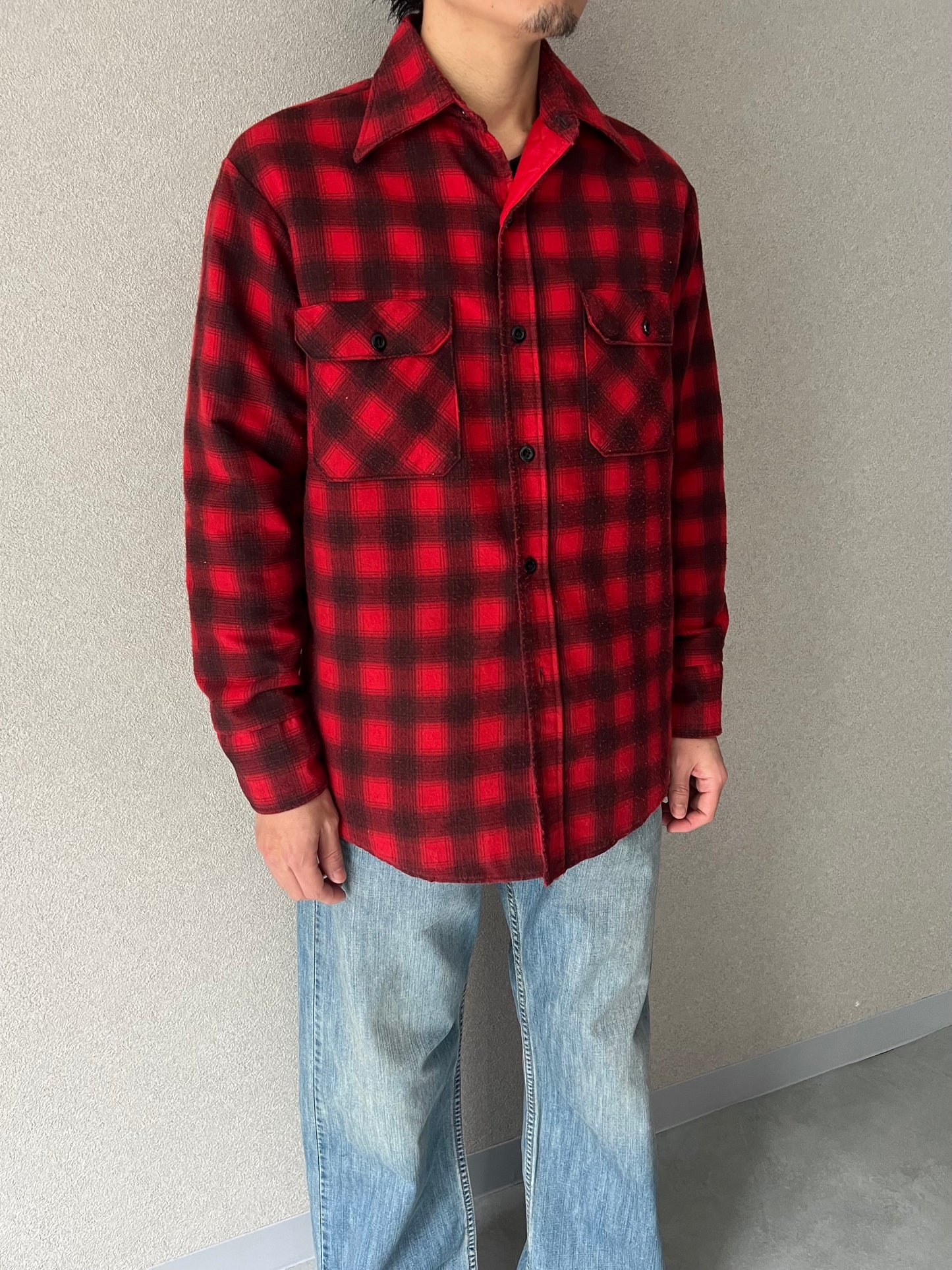 70's SEARS quilting flannel shirt