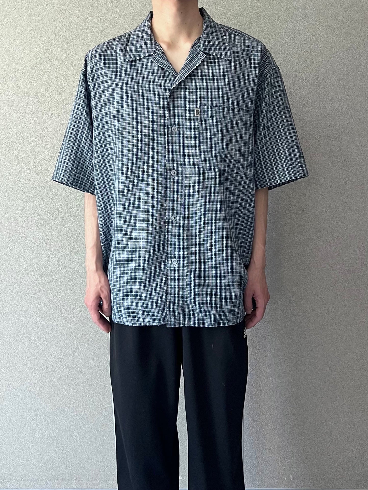 00's Pineapple Connection open collar shirt
