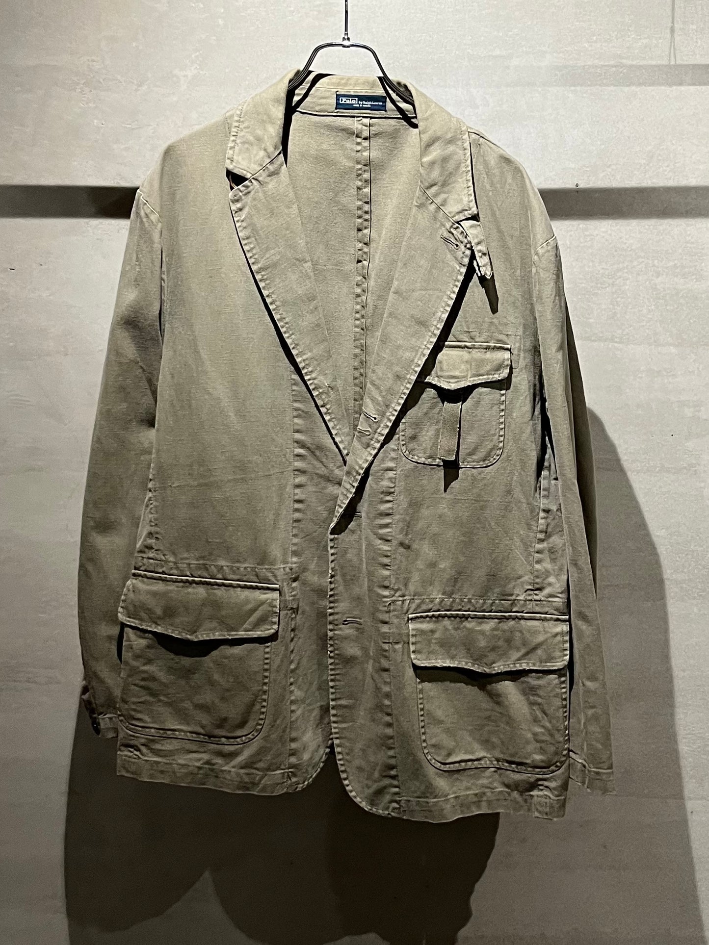 90's Polo Ralph Lauren cotton × linen tailored jacket