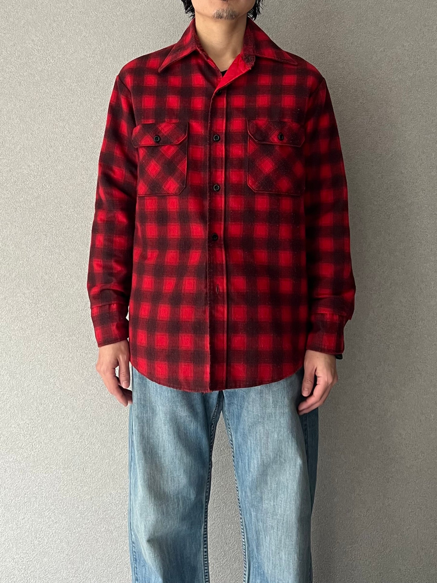 70's SEARS quilting flannel shirt