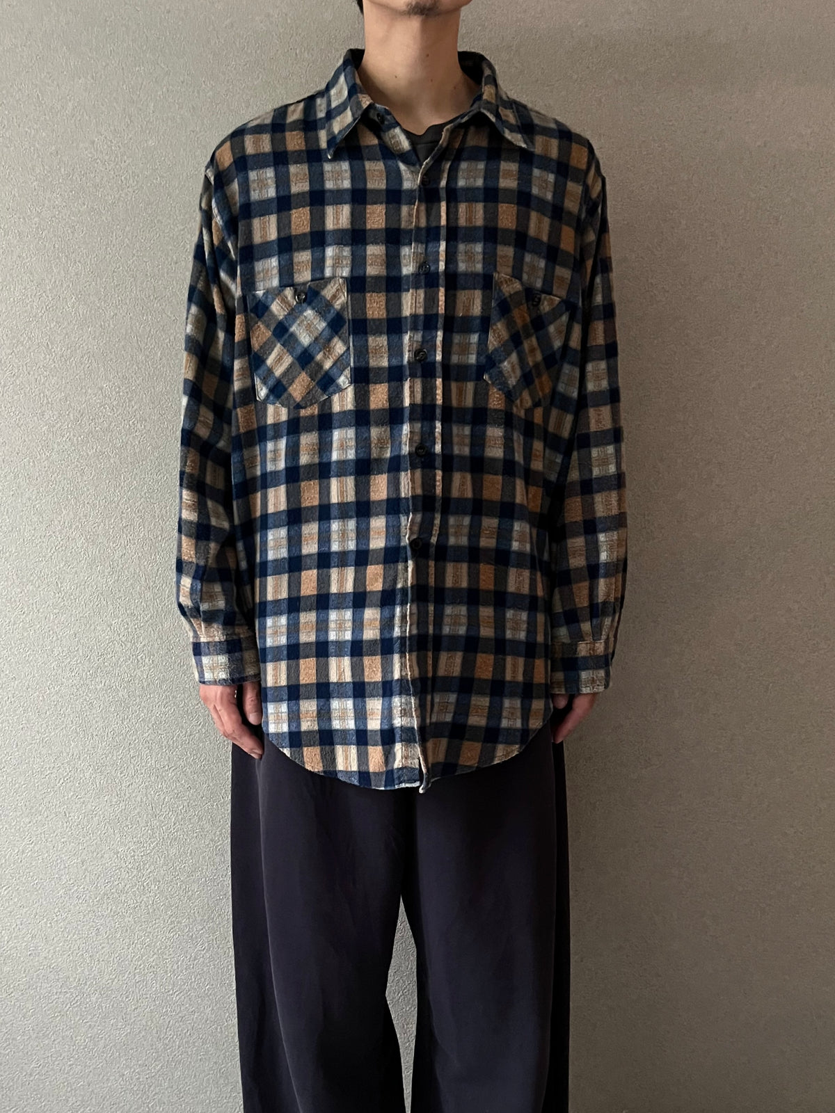 70's BIG MAC printed flannel shirt