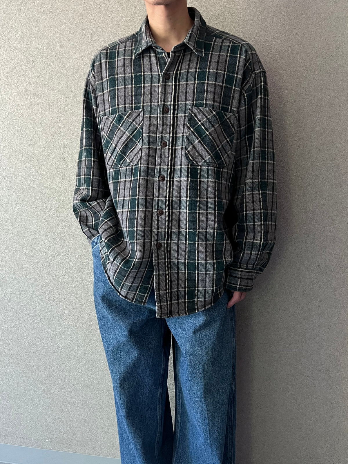 00's ST.JOHN'S BAY flannel shirt