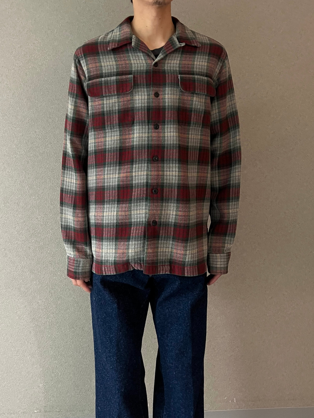 90's POLO SPORT open collar flannel shirt