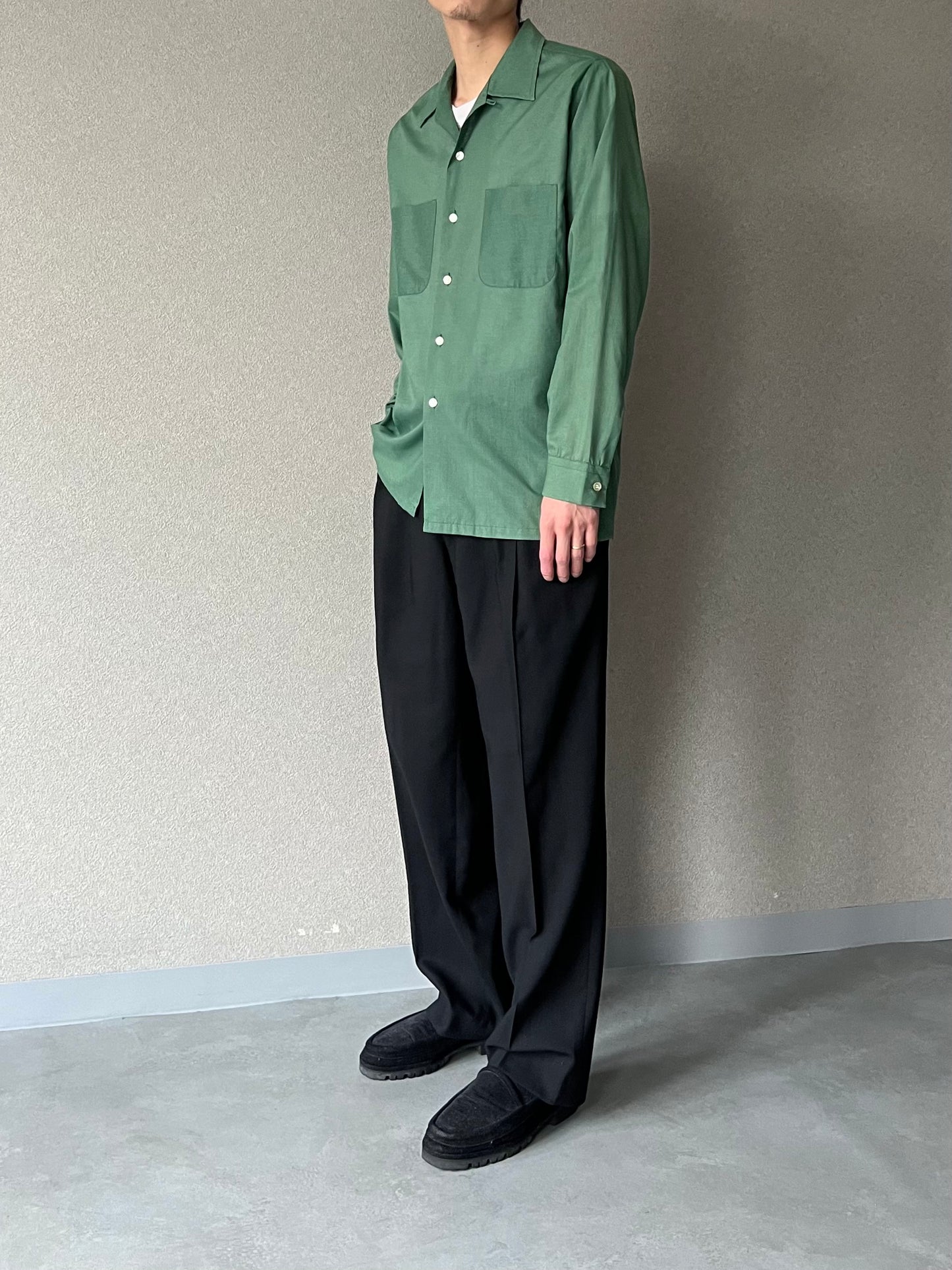 60's Donegal vintage open collar shirt