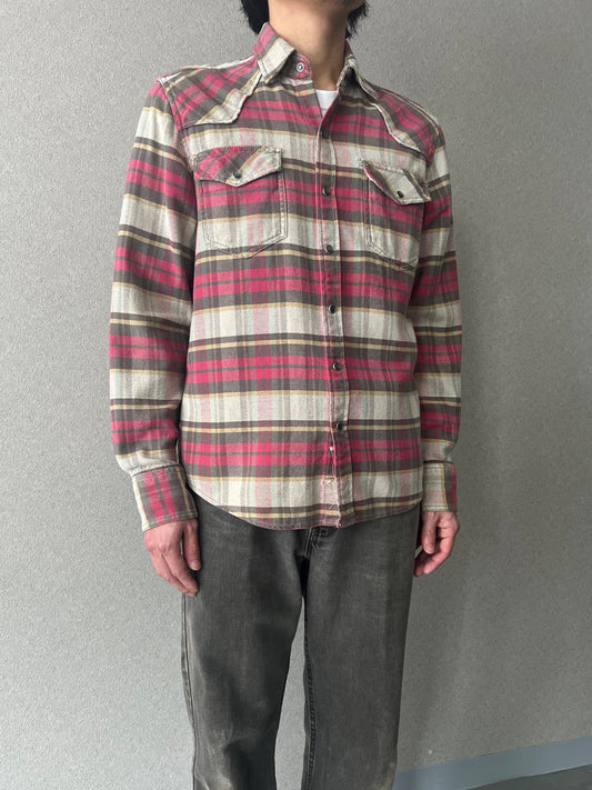 70's〜 UNKNOWN western flannel shirt