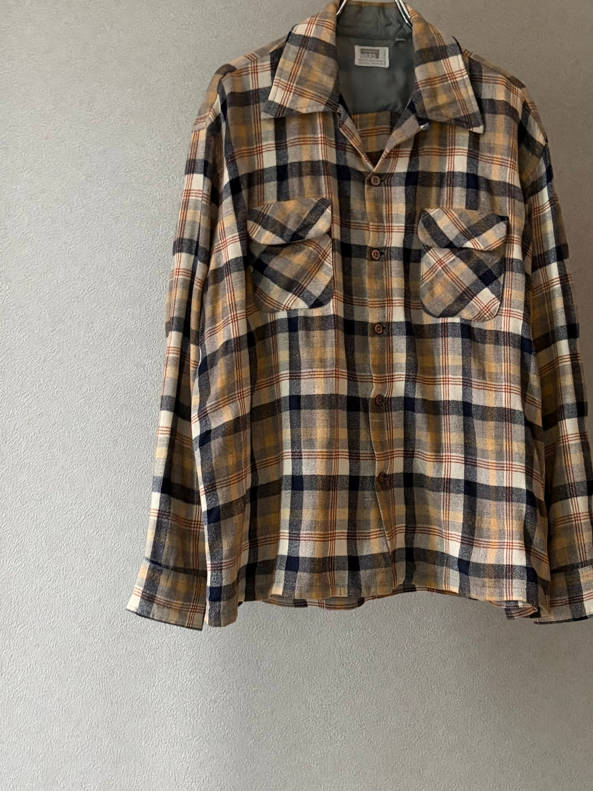 70's MONTGOMERY WARD open collar wool shirt
