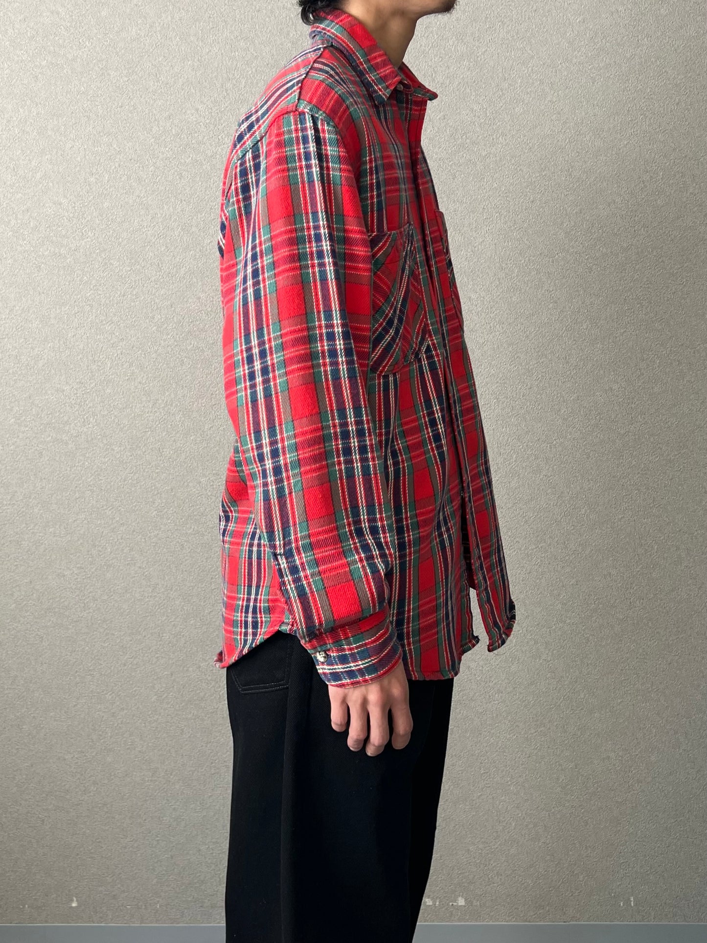 80's ST. JOHN'S BAY × BIG MAC flannel shirt “Made in USA”