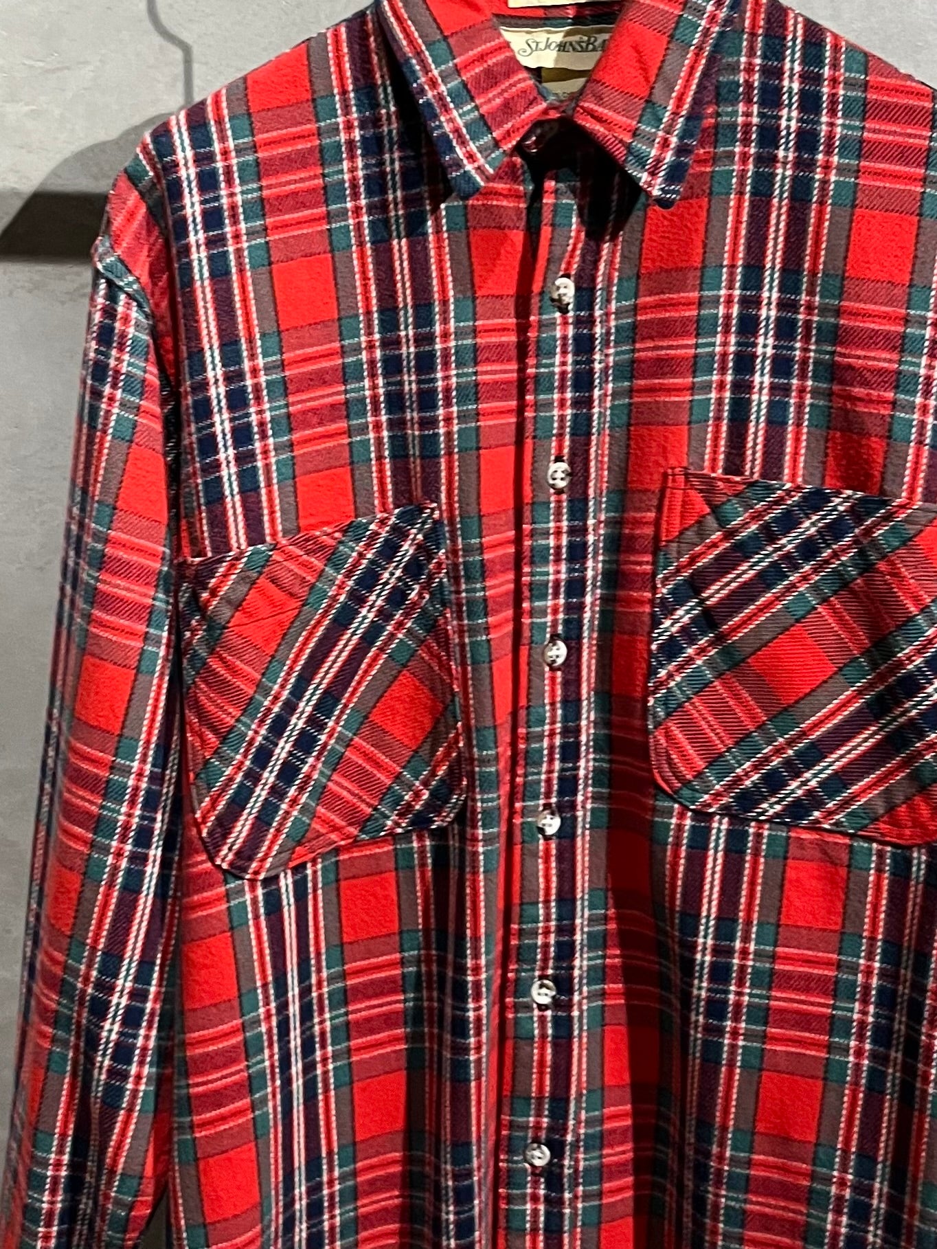80's ST. JOHN'S BAY × BIG MAC flannel shirt “Made in USA”