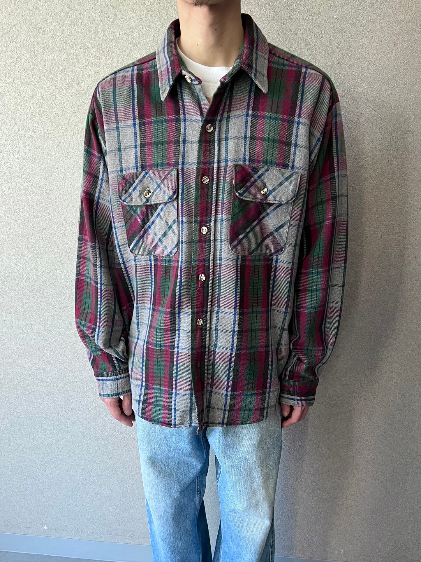 90's FIVE BROTHER flannel shirt