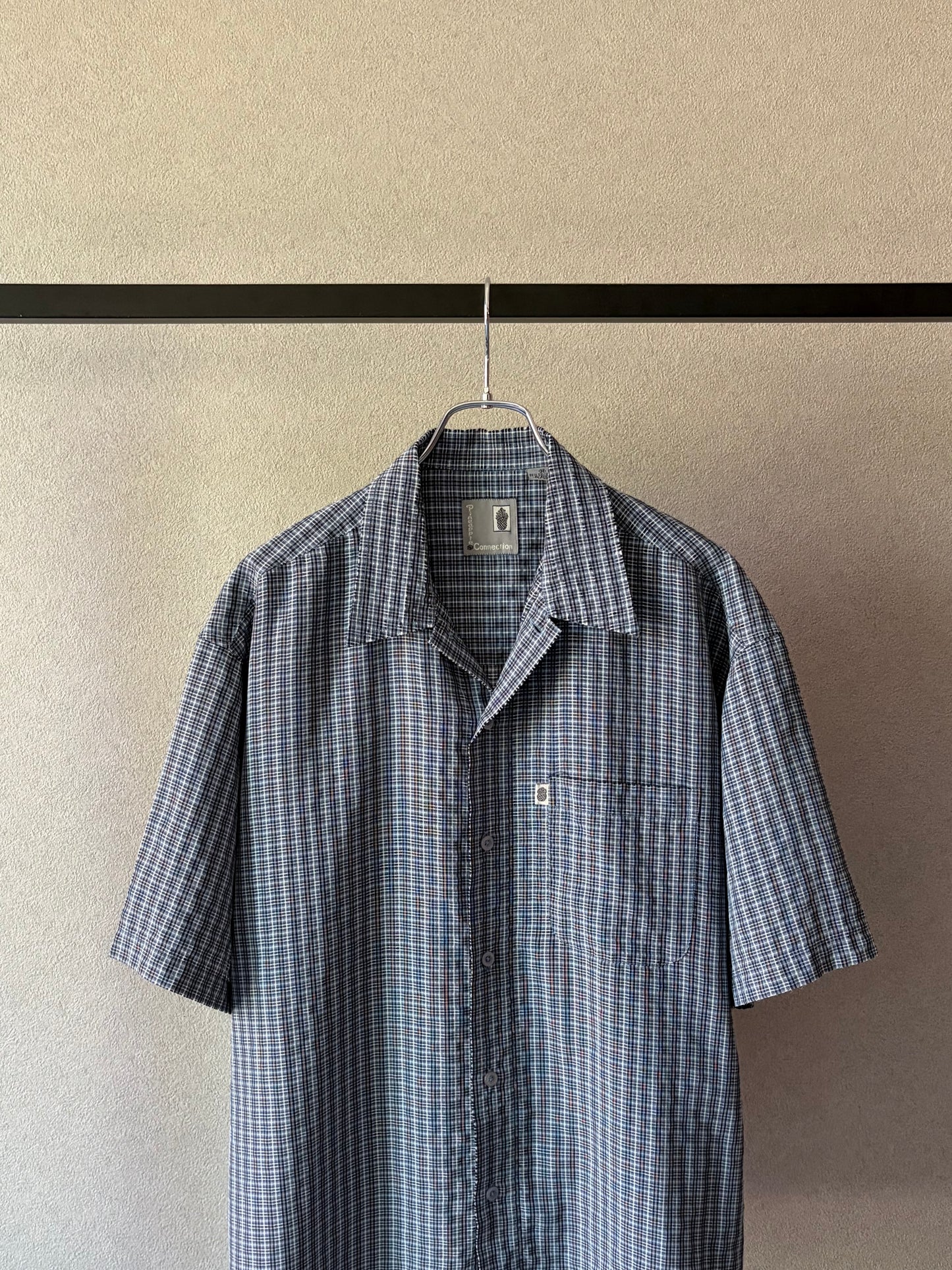 00's Pineapple Connection open collar shirt