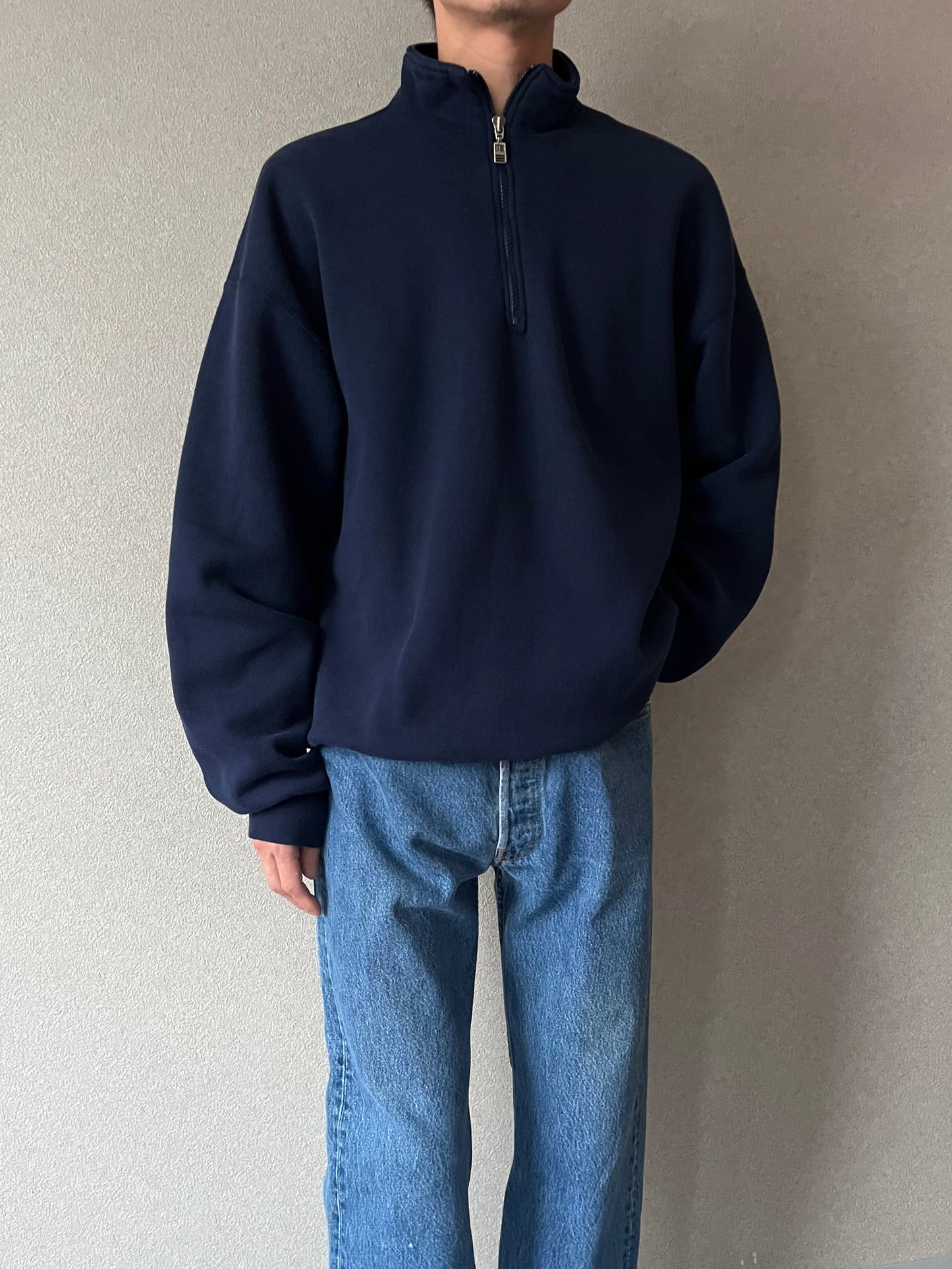 90's RUSSELL half zip sweater “Made in USA”