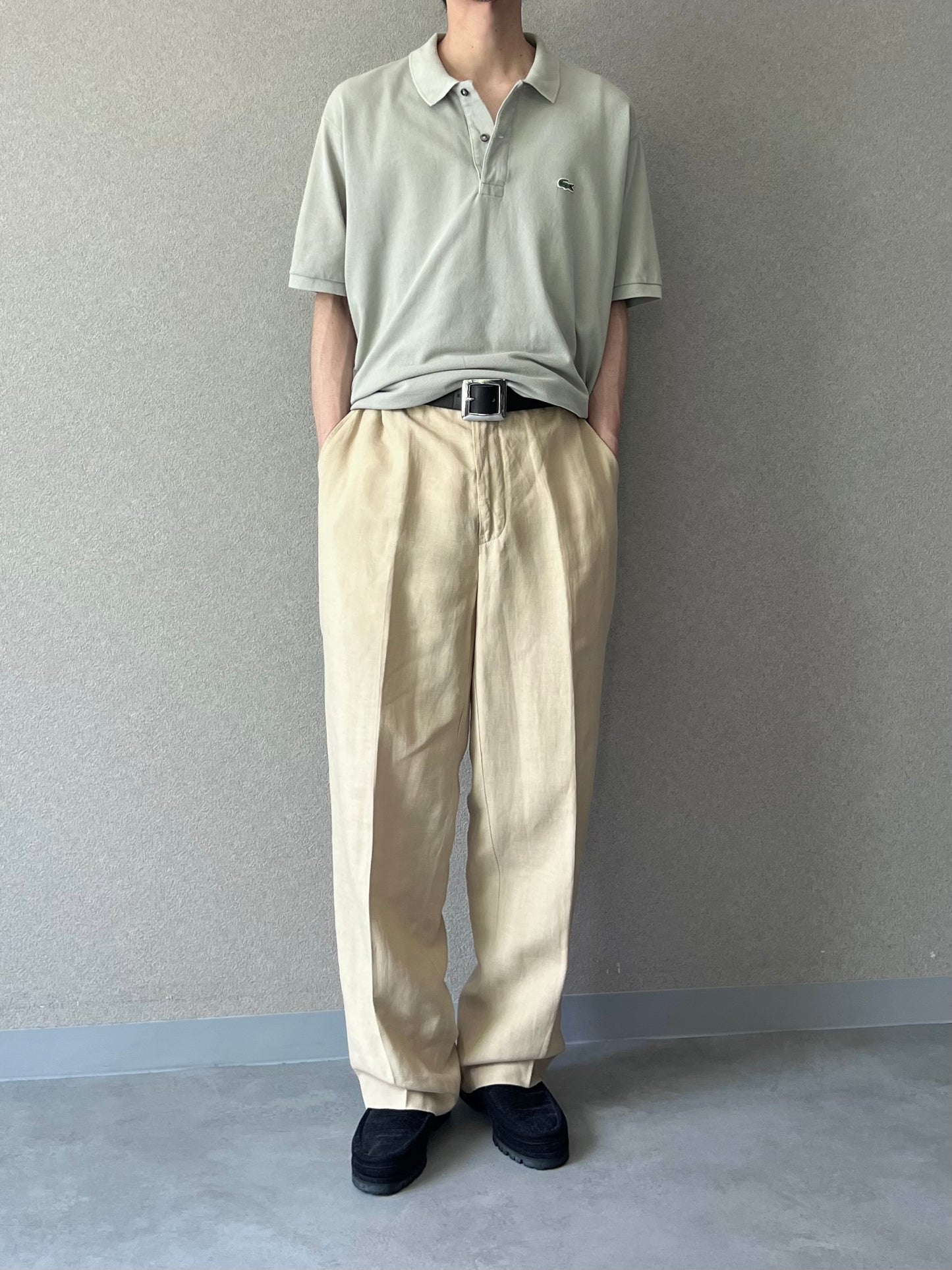 00's Polo Ralph Lauren linen × silk slacks