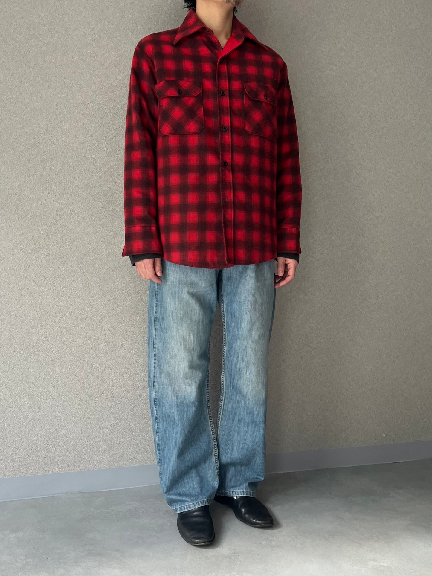70's SEARS quilting flannel shirt