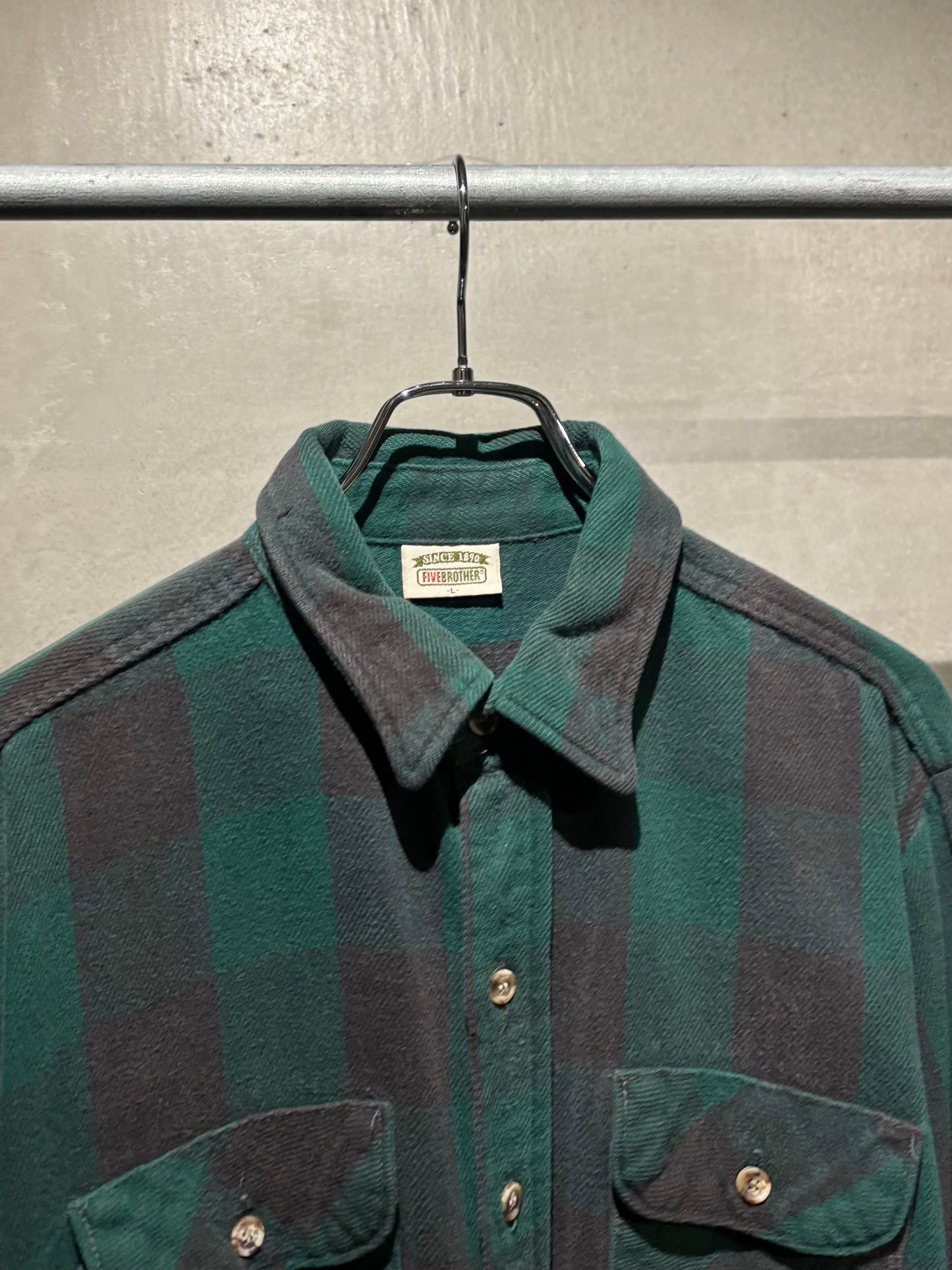 90's FIVE BROTHER flannel shirt