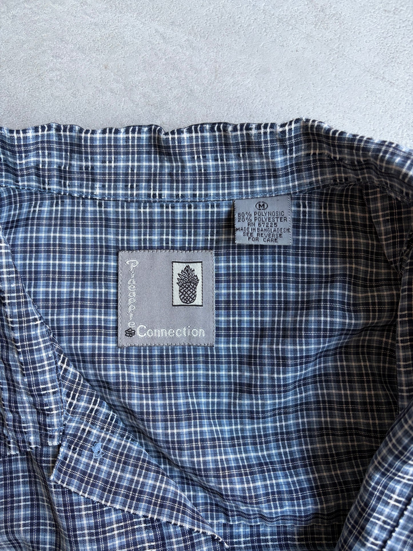 00's Pineapple Connection open collar shirt