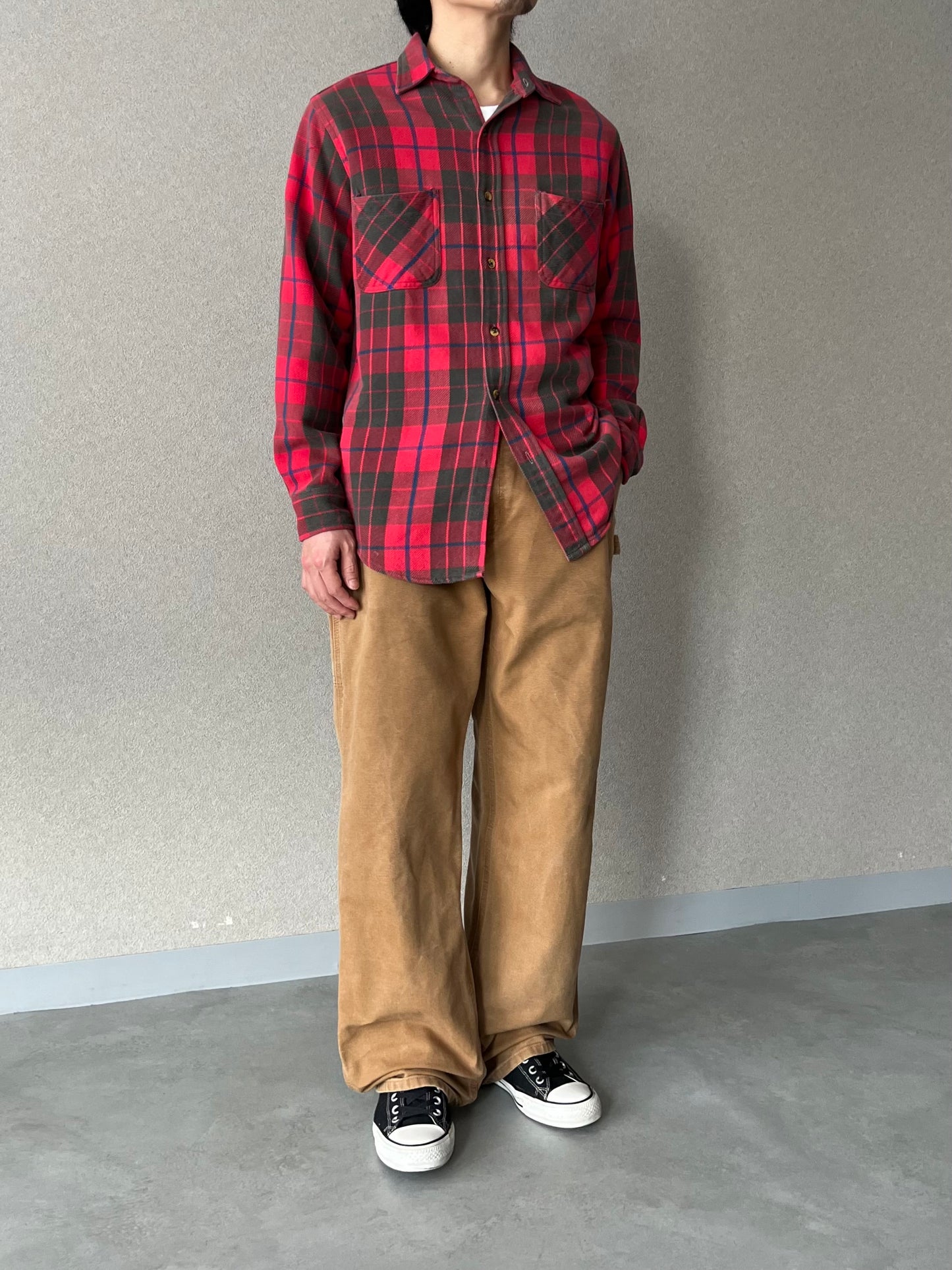80's ST. JOHN'S BAY flannel shirt “Made in PORTUGAL”
